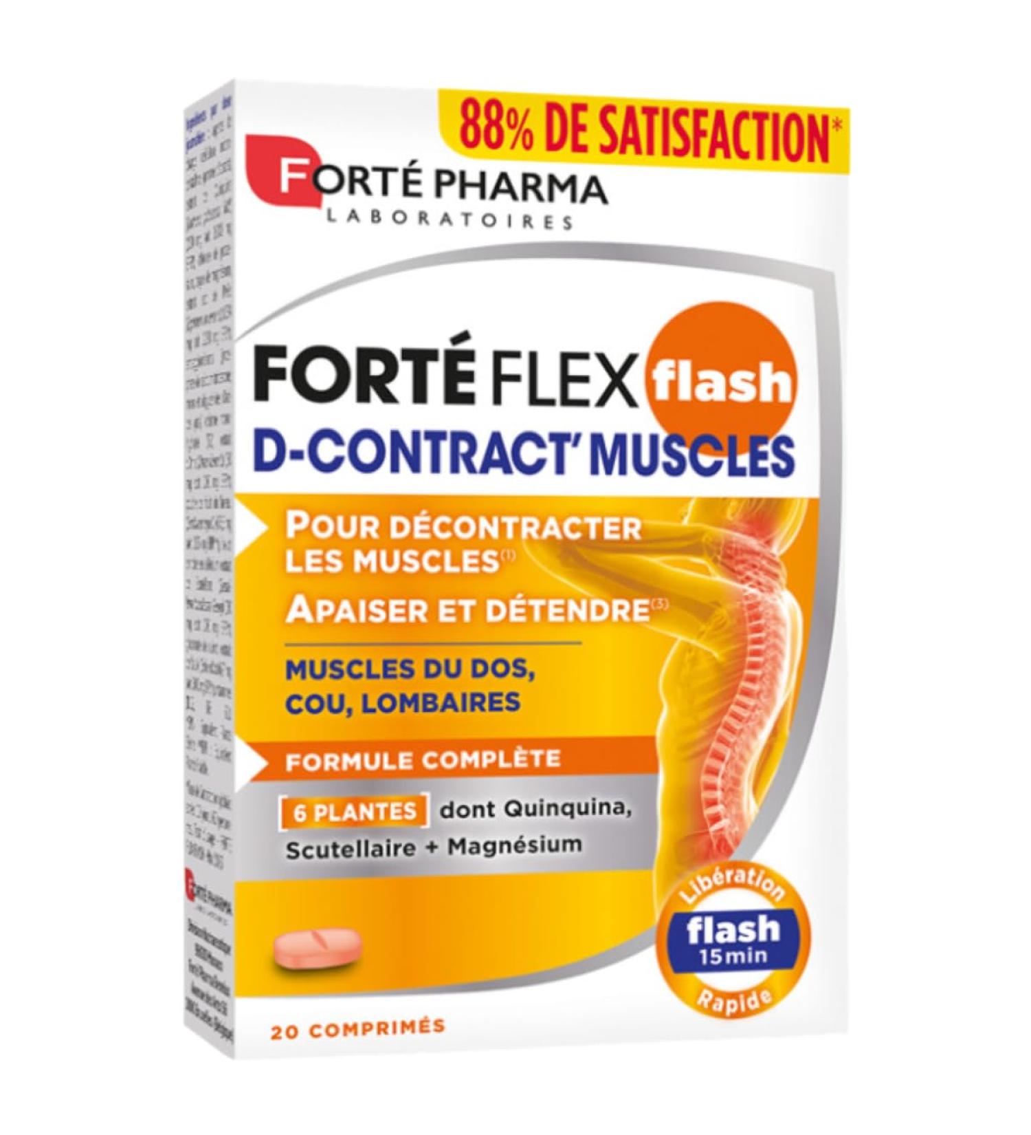 Fort Pharma - Fort Flex Flash Contract Muscles - Relaxing Muscle Supplement - Quinquina Magnesium Elderberry Horsetail - 20 tablets 2/day - Buy Online on GoSupps.com