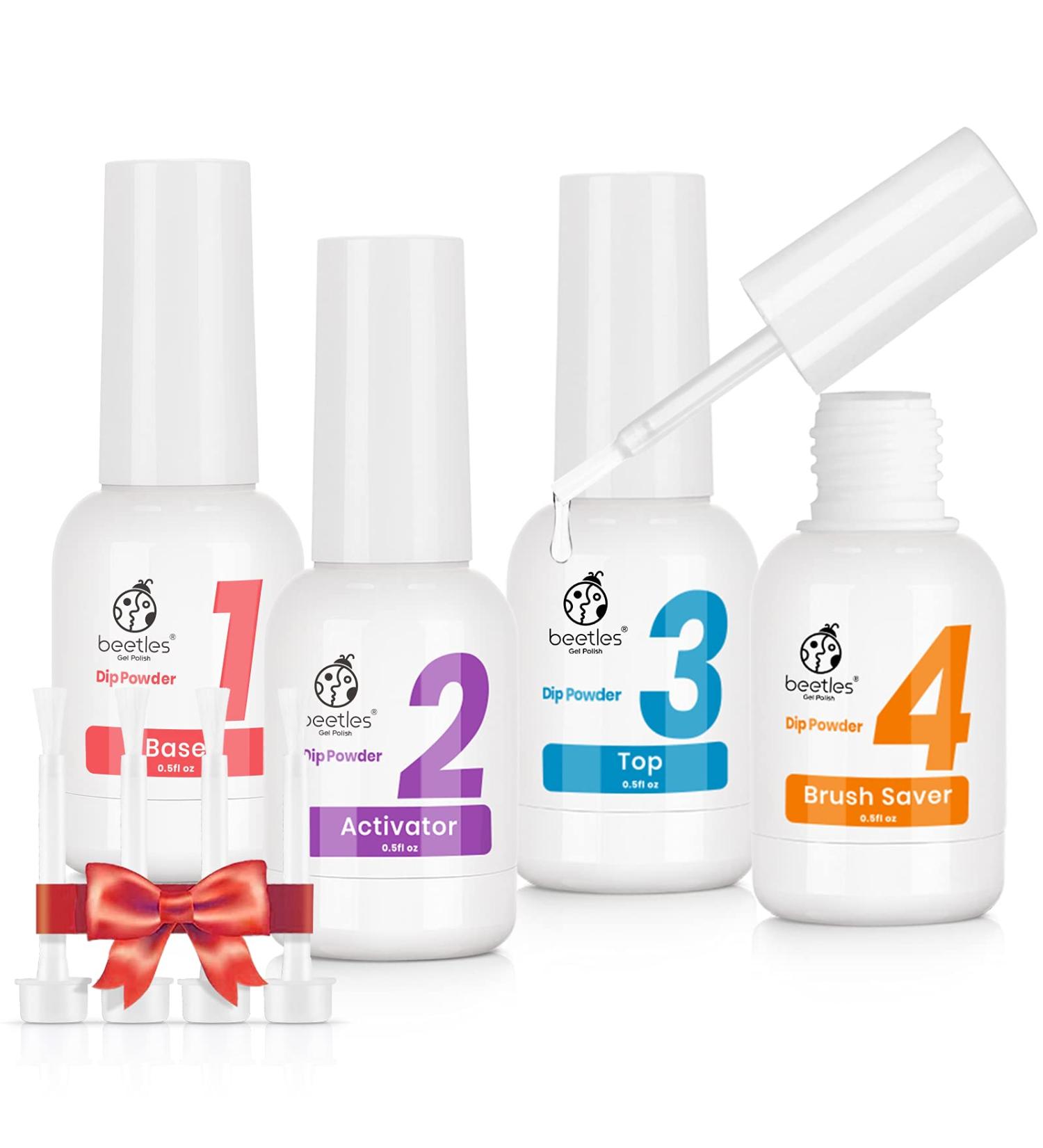 Beetles Dip Powder Gel Set | Base-Top Coat, Activator, Brush | Dipping Powders Essentials Kit | 0.5oz Bottles | Acrylic Nail Manicure Pedicure - Buy Online on GoSupps.com