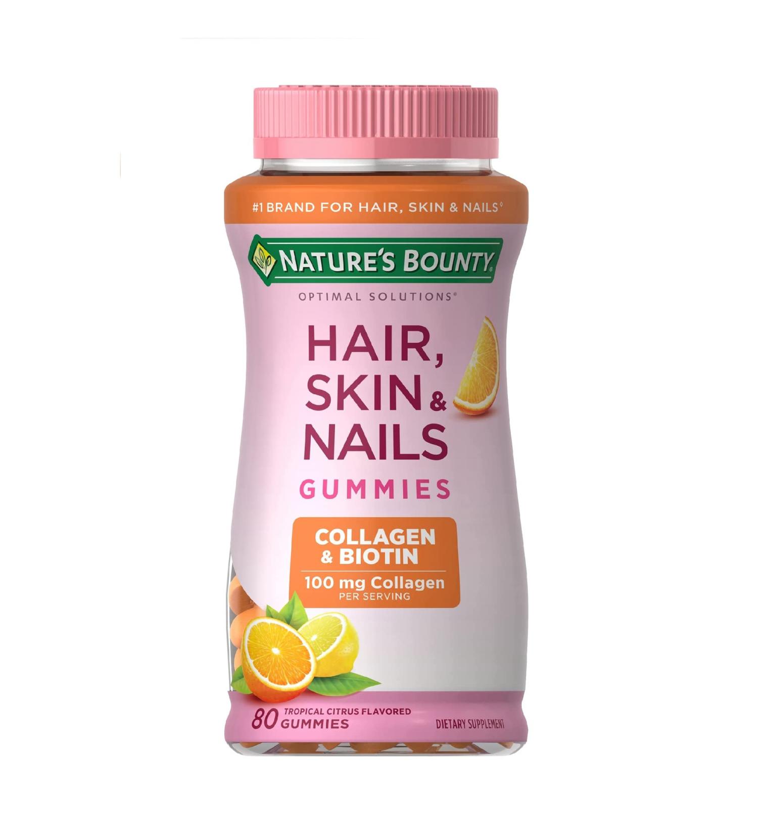 Nature's Bounty Hair Skin & Nails with Biotin & Collagen Gummies - 80 Count - Buy Online on GoSupps.com