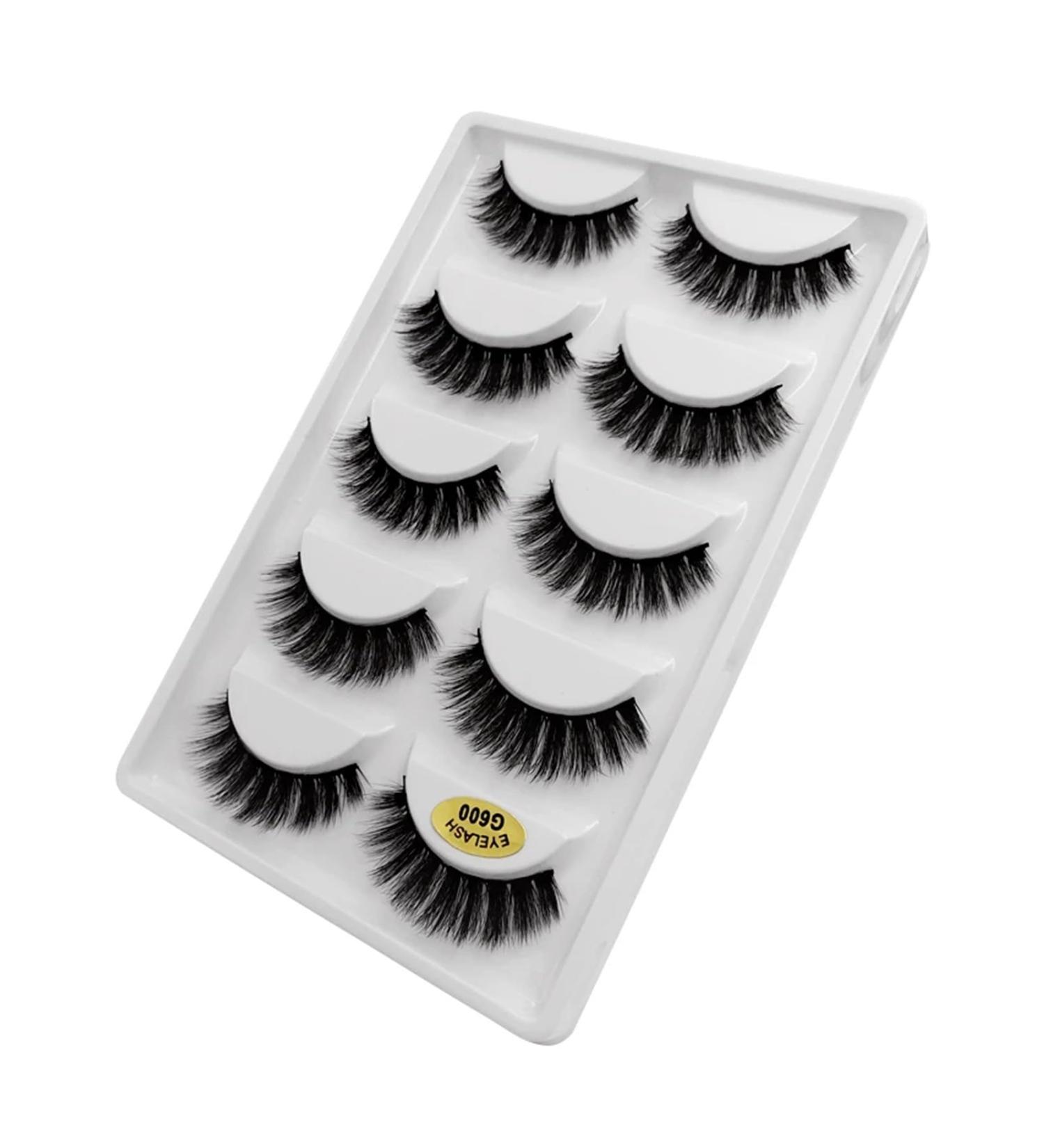 UAMOU Lashes 10/20/50/100 Boxes Mink Eyelashes 5 Pairs Natural False Eyelashes Thick Fluffy Faux Cils Lashes In Bulk G6 Cheerfully (Color : G600S Size : 40 boxes) - Buy Online on GoSupps.com