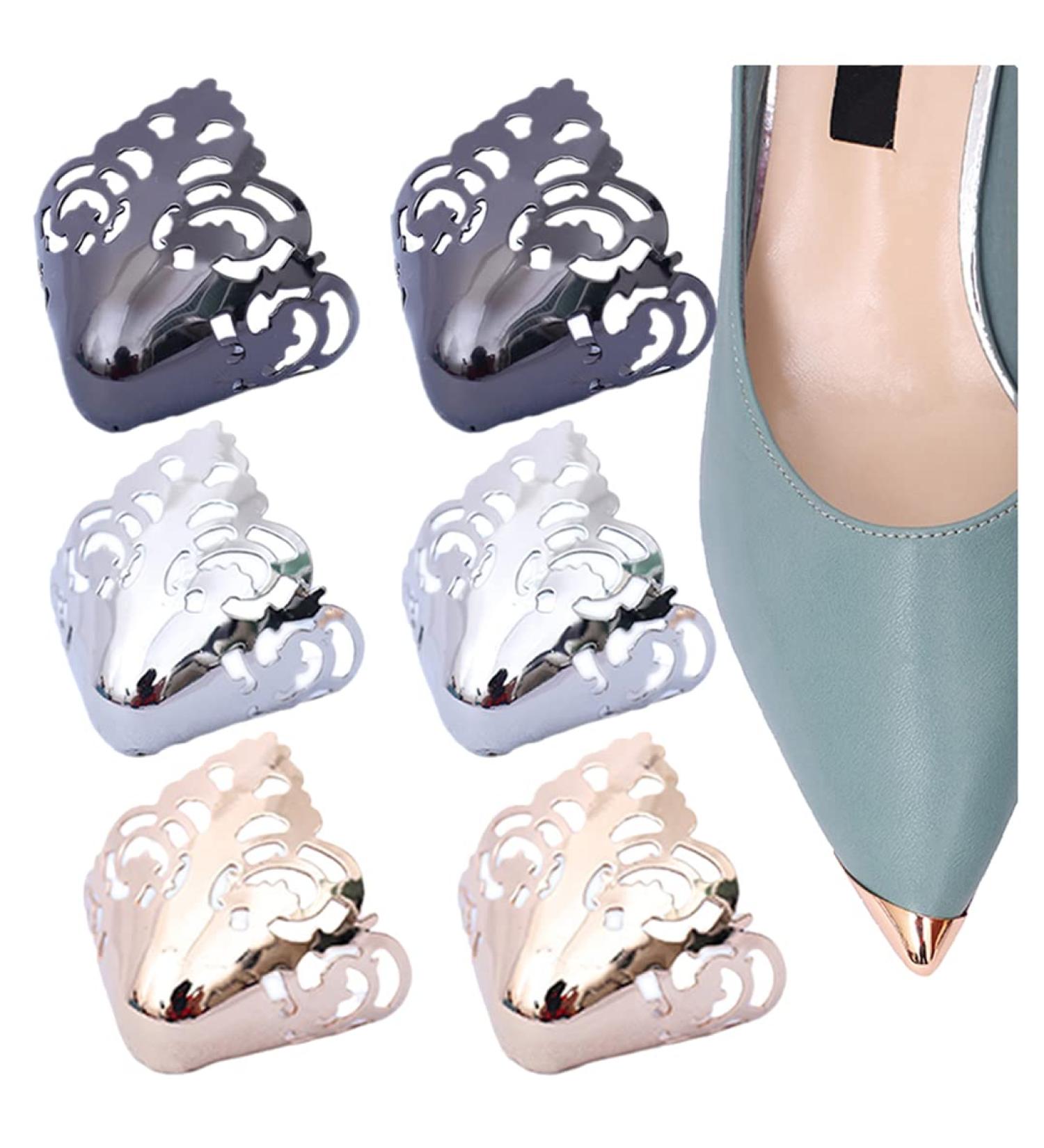 Metal High Heel Toe Caps - Elegant Shoe Tips Protector 3 Pairs (Style 7) - Buy Online on GoSupps.com