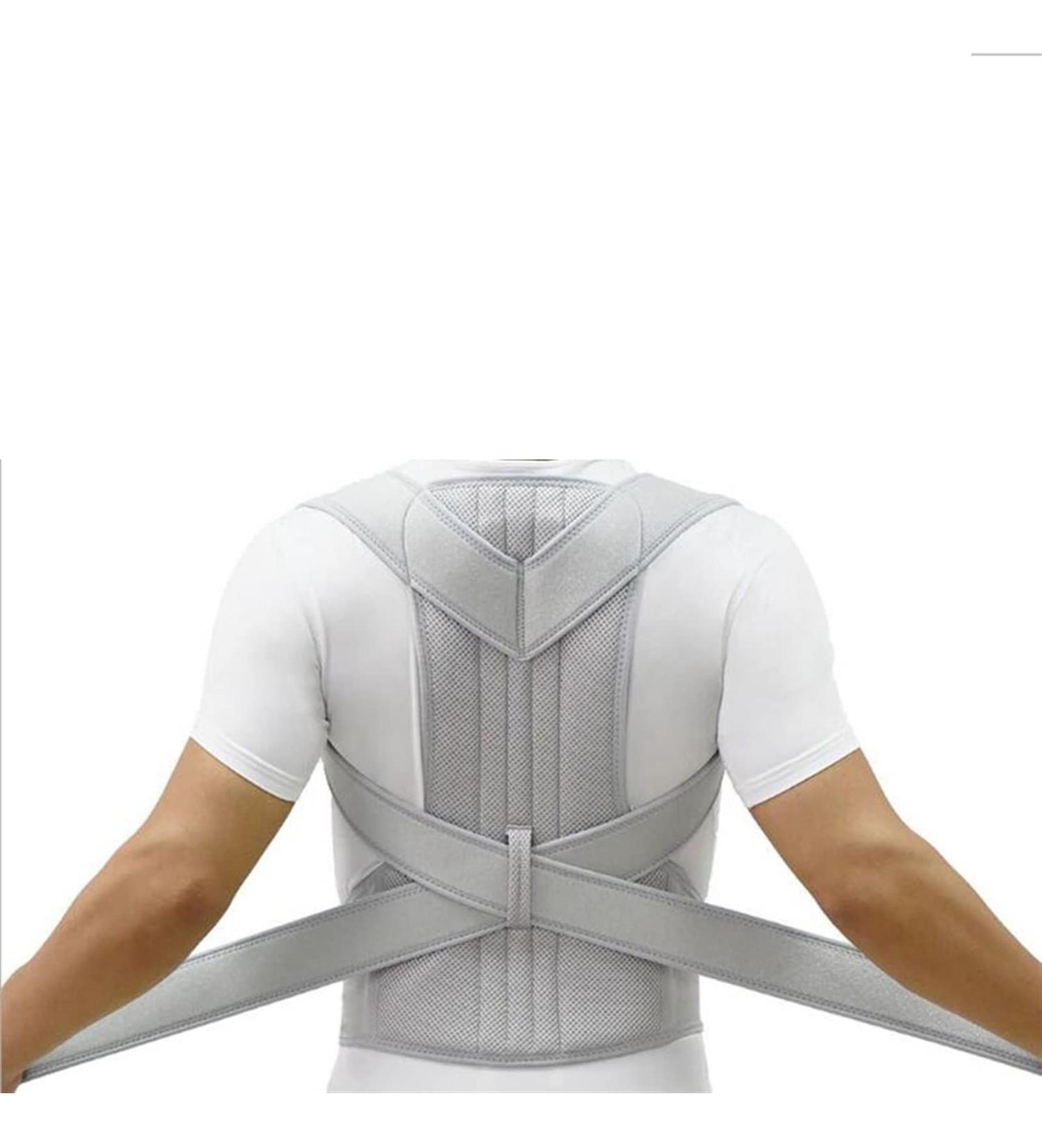 Oakye Light Gray XXL Back & Shoulder Support Belt | Pain Relief & Posture Correction Corset | Cervical Spine Support - Buy Online on GoSupps.com