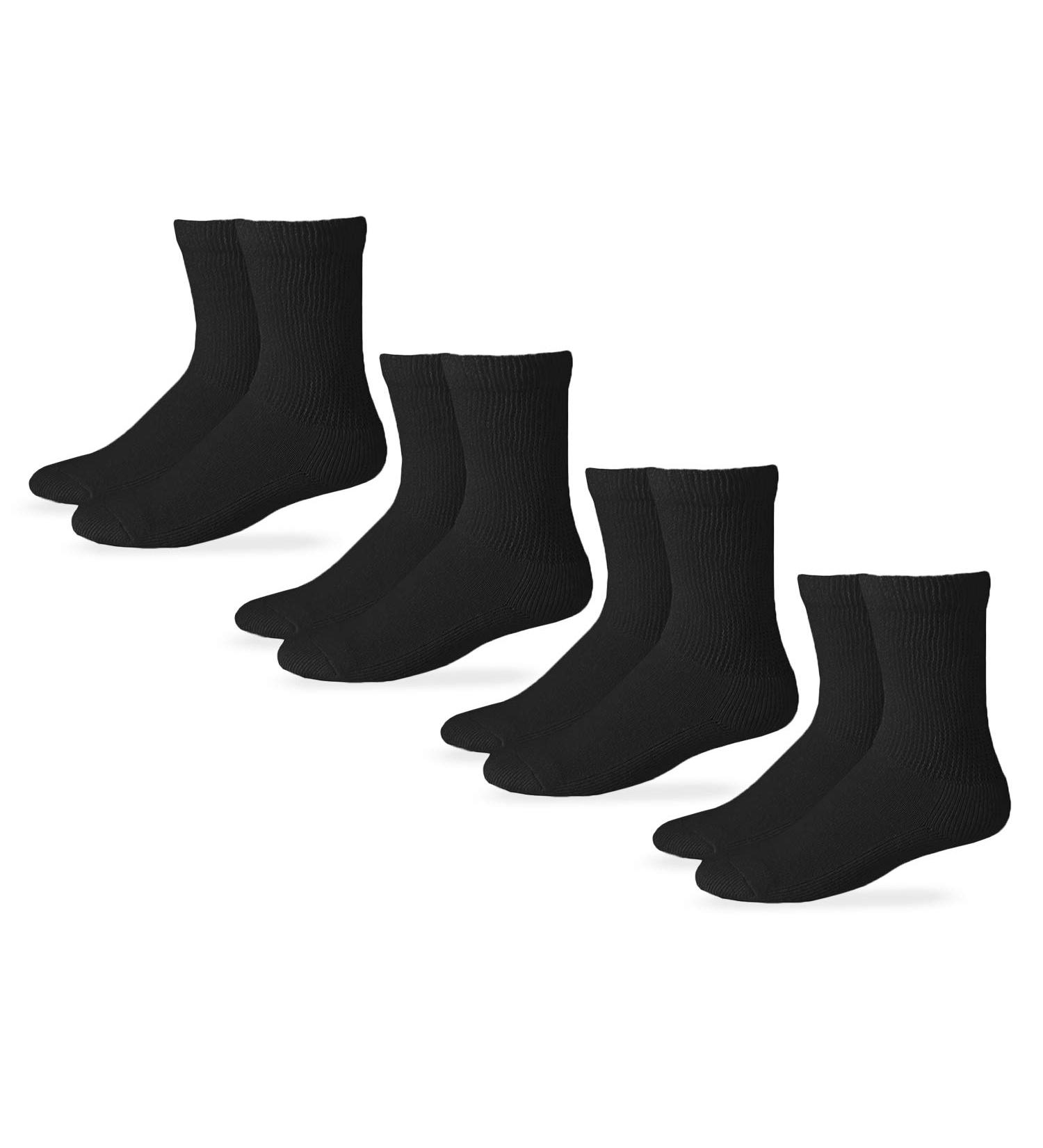Carolina Ultimate Men's Non-Binding Diabetic Cotton Crew Socks 4-Pair Pack, Size 9-13 Black - Buy Online on GoSupps.com