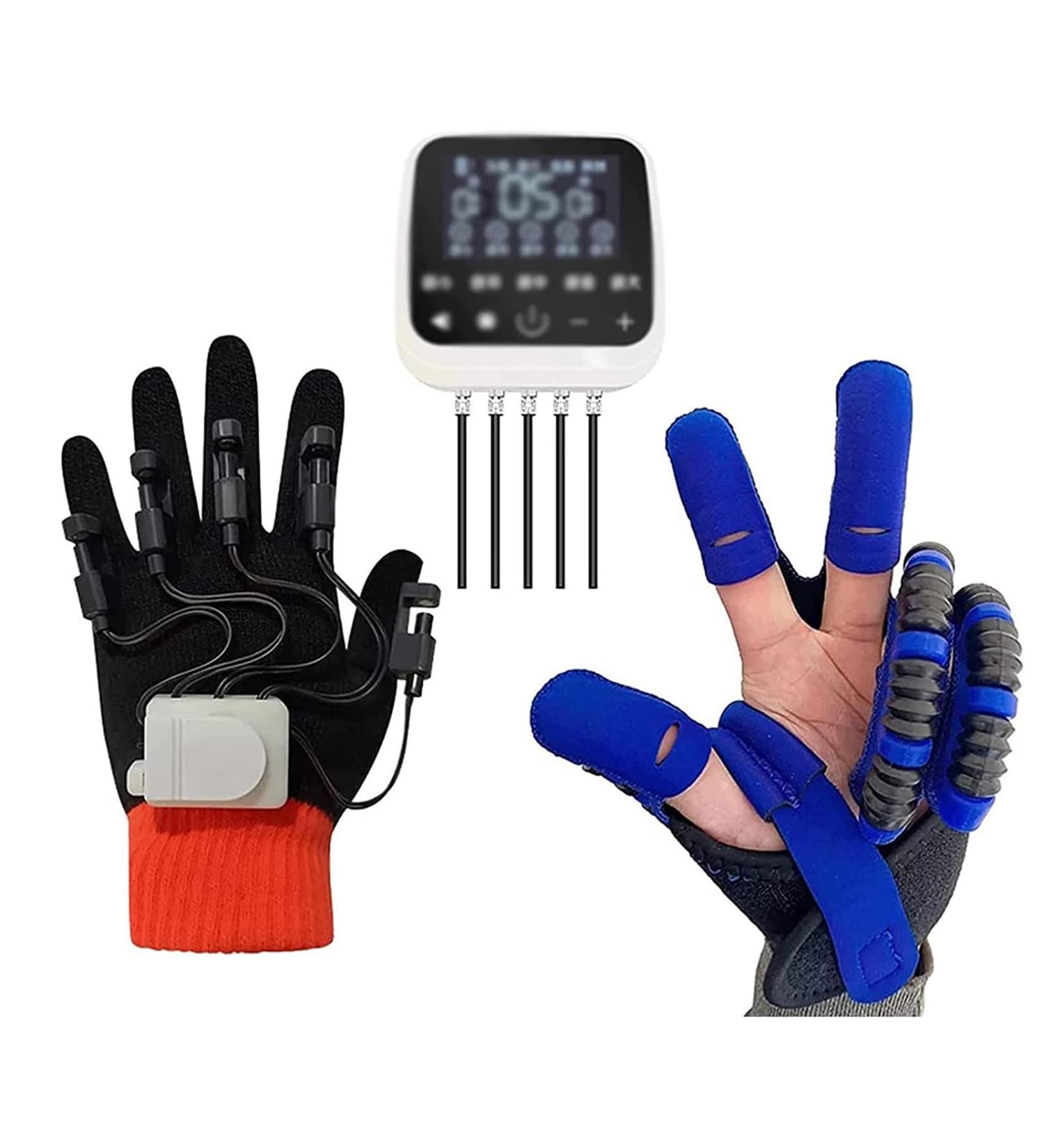 ZZBB Rehabilitation Robot Gloves Training Finger Flexion Correction Troke Hemiplegia Patients Tendons Exercise Gloves for Flexion Contracture for Long-Term Relief Left Large