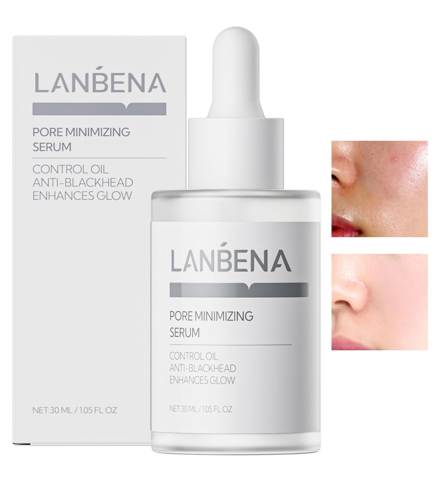 LANBENA Pore Minimizer Serum 2.0 - Shrink Pores Control Oil & Moisturize - 30ML Facial Essence for Smooth Skin - Buy Online on GoSupps.com