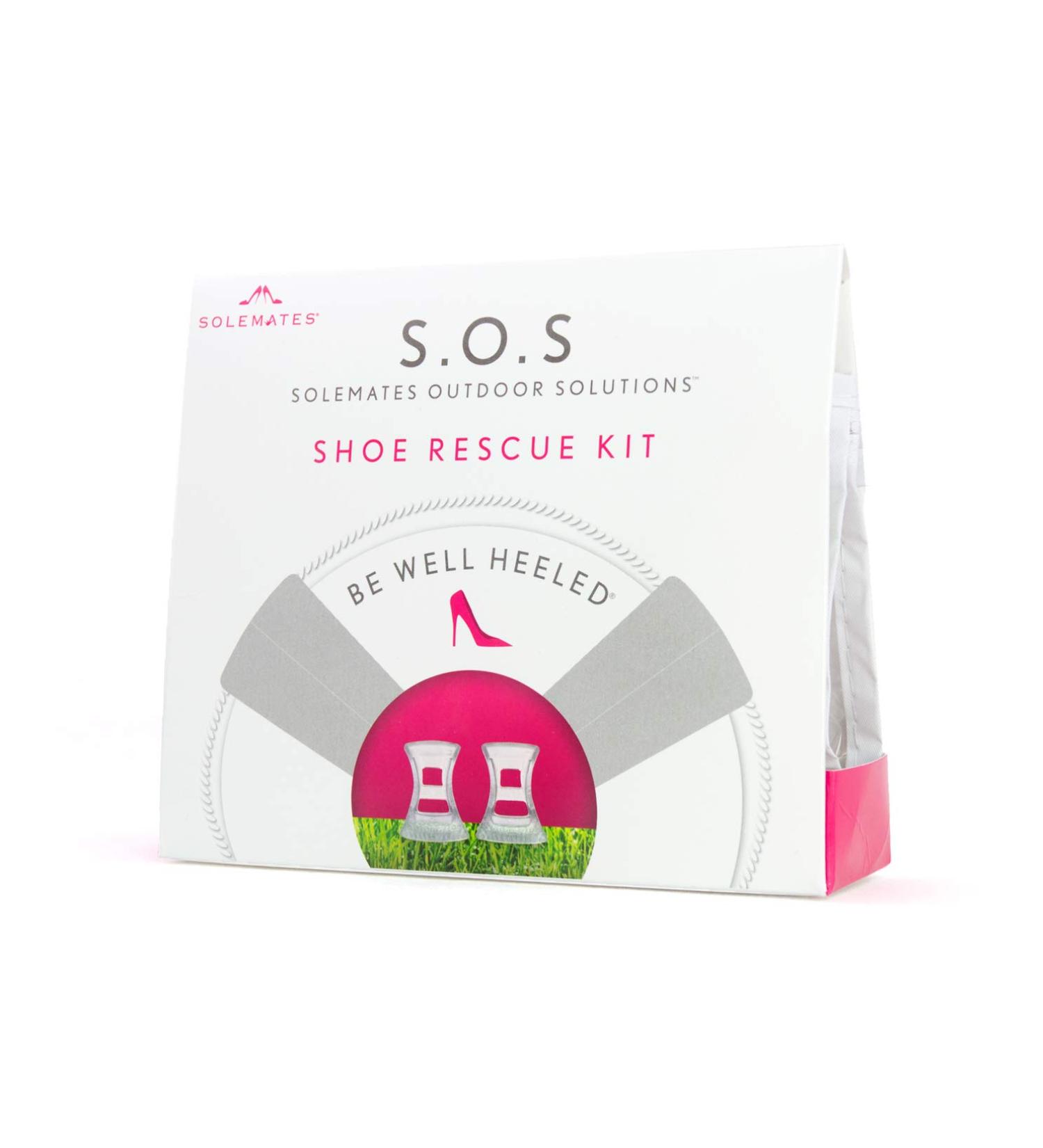 Solemates SOS Shoe Rescue Kit - 1 Pair Of Classic Clear High Protecors  And A Variety of Accessories - Perfect For Outdoor Weddings Or Events  Protecting Heels from Grass  Gravel  and Cracks