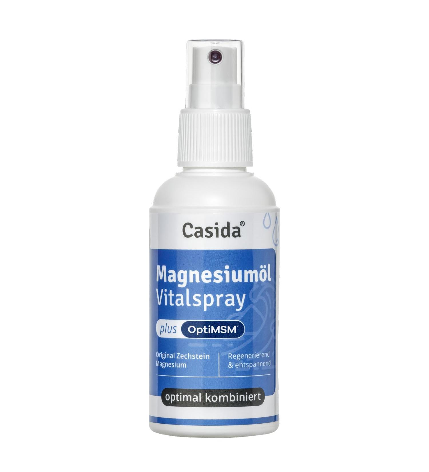  Casida Casida - Magnesium oil spray + MSM - original Zechstein minerals - for skin in joints - pharmacy quality - 100 ml - Buy Online on GoSupps.com