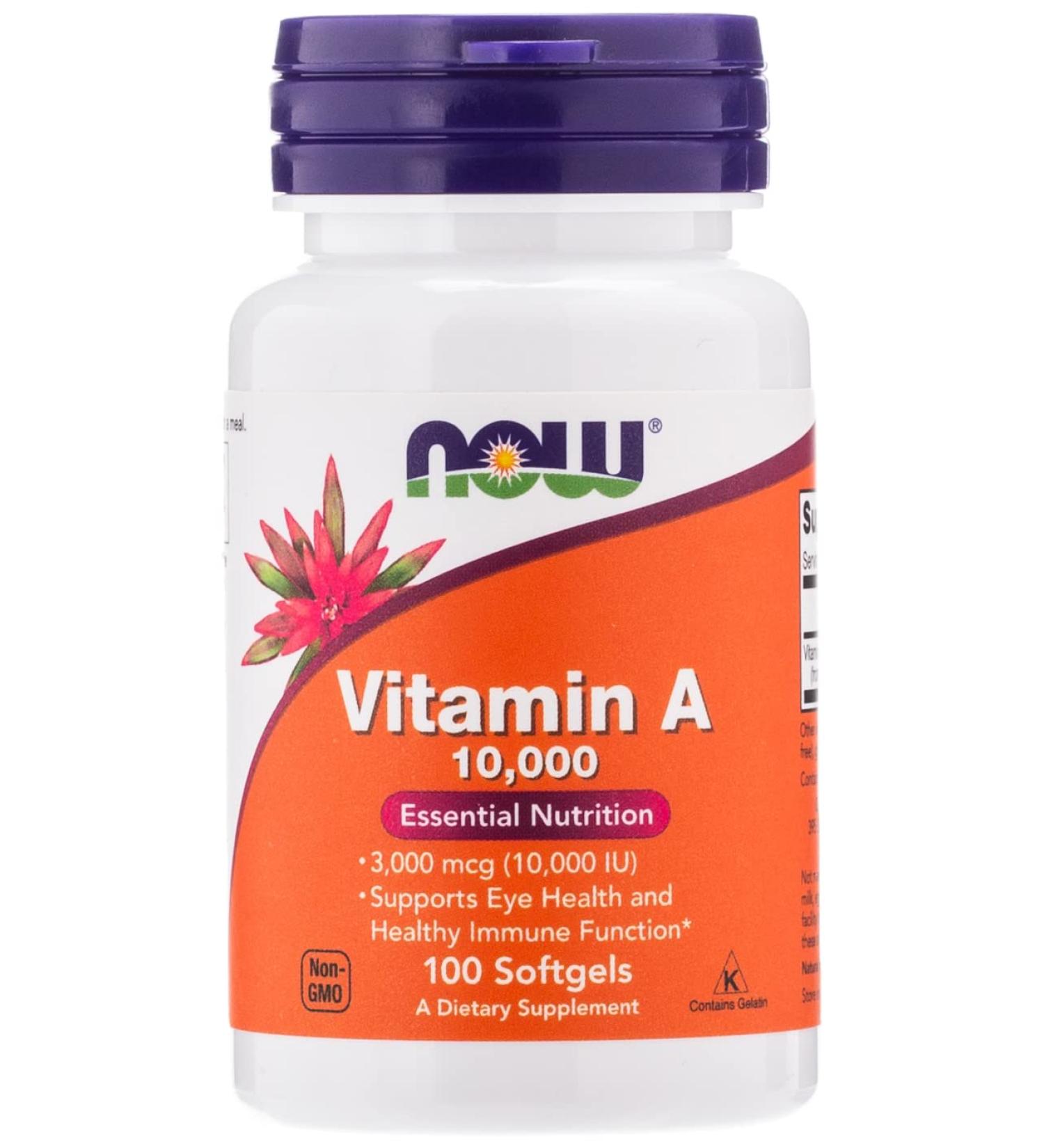 Buy Now Foods Vitamin A 10000 IU â€“ 100 Softgels | Immune & Eye Health Support - Buy Online on GoSupps.com