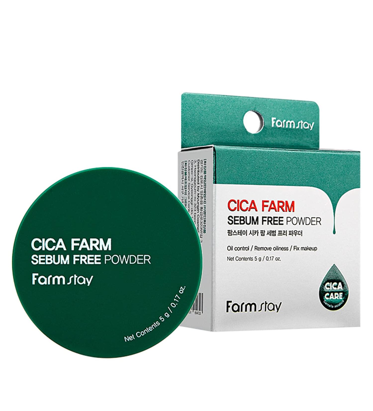 FARMSTAY CICA FARM Sebum Free Powder 5g - Best Korean Setting Powder for Oily Skin | K-Beauty Makeup Essential - Buy Online on GoSupps.com
