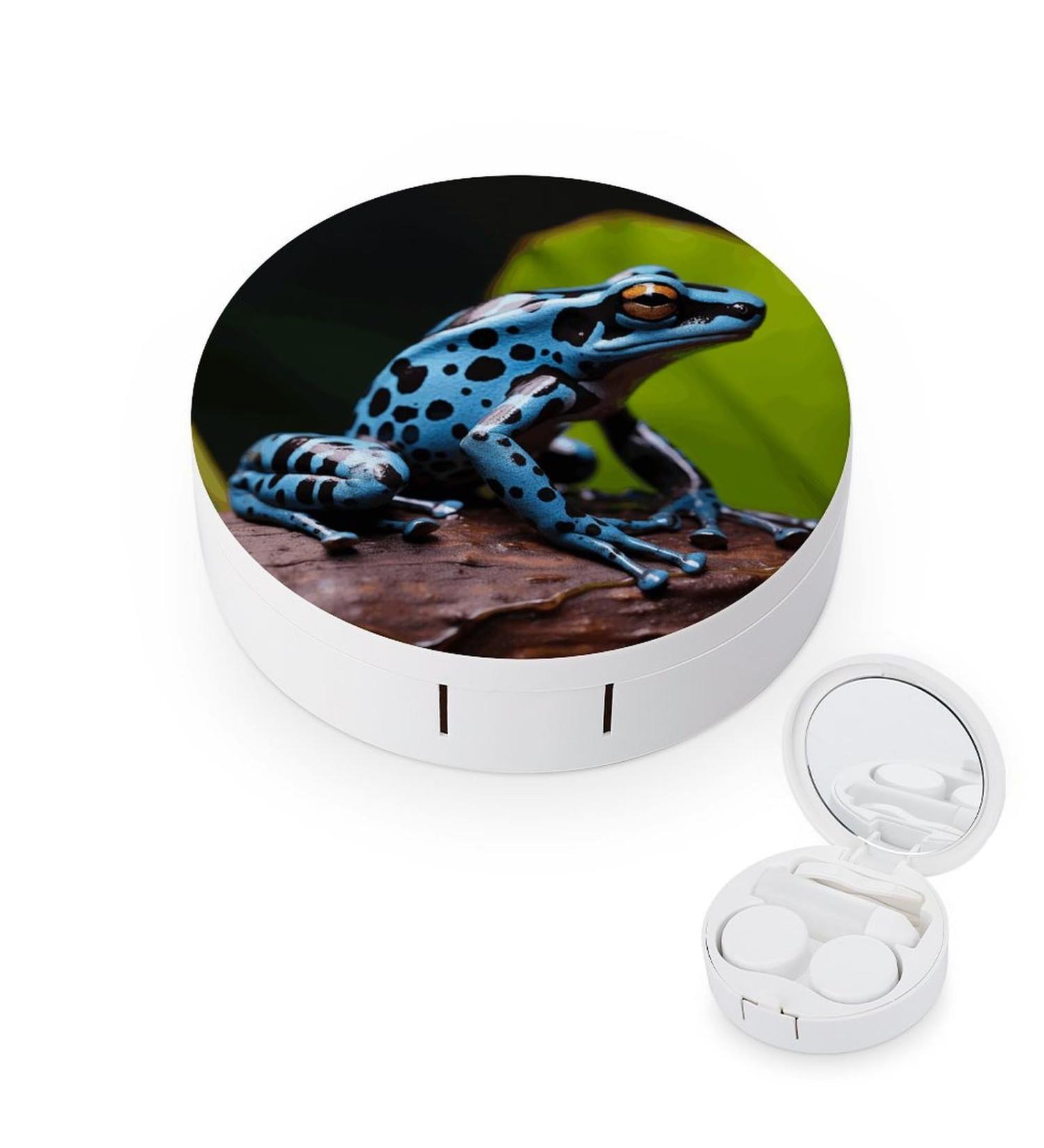 Buy Dart Frog Blue Print Plastic Contact Lens Case - Durable & Stylish Contact Lens Travel Box - Buy Online on GoSupps.com