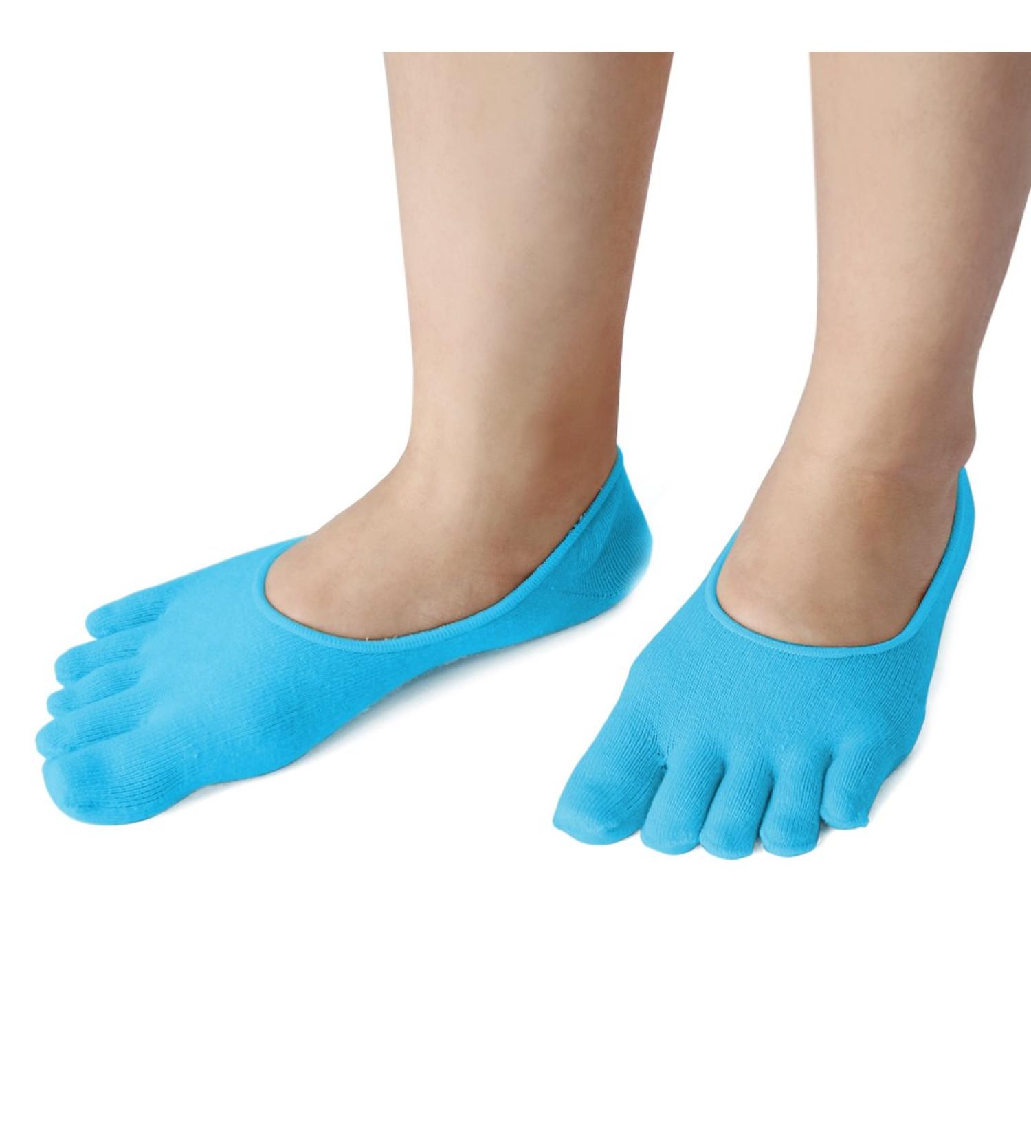 1 paire adoucie hydratante peau fissur e de r cup ration confortable cinq orteils gel talon chaussettes bleu - Buy Online on GoSupps.com