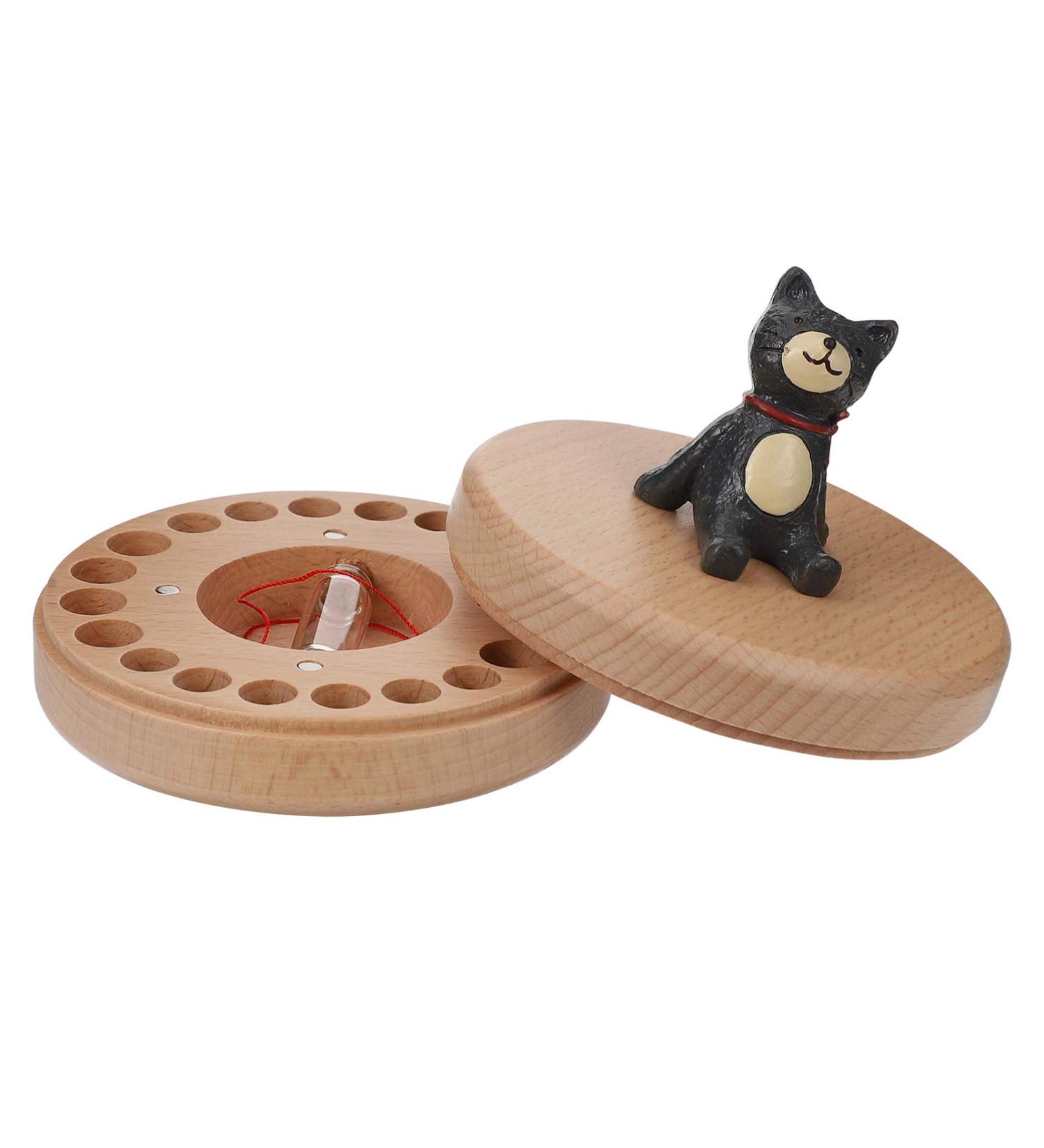Amosfun Wooden Baby Tooth Fairy Box - Cat Pattern Tooth Saver Storage for Kids Keepsake Memories - Buy Online on GoSupps.com