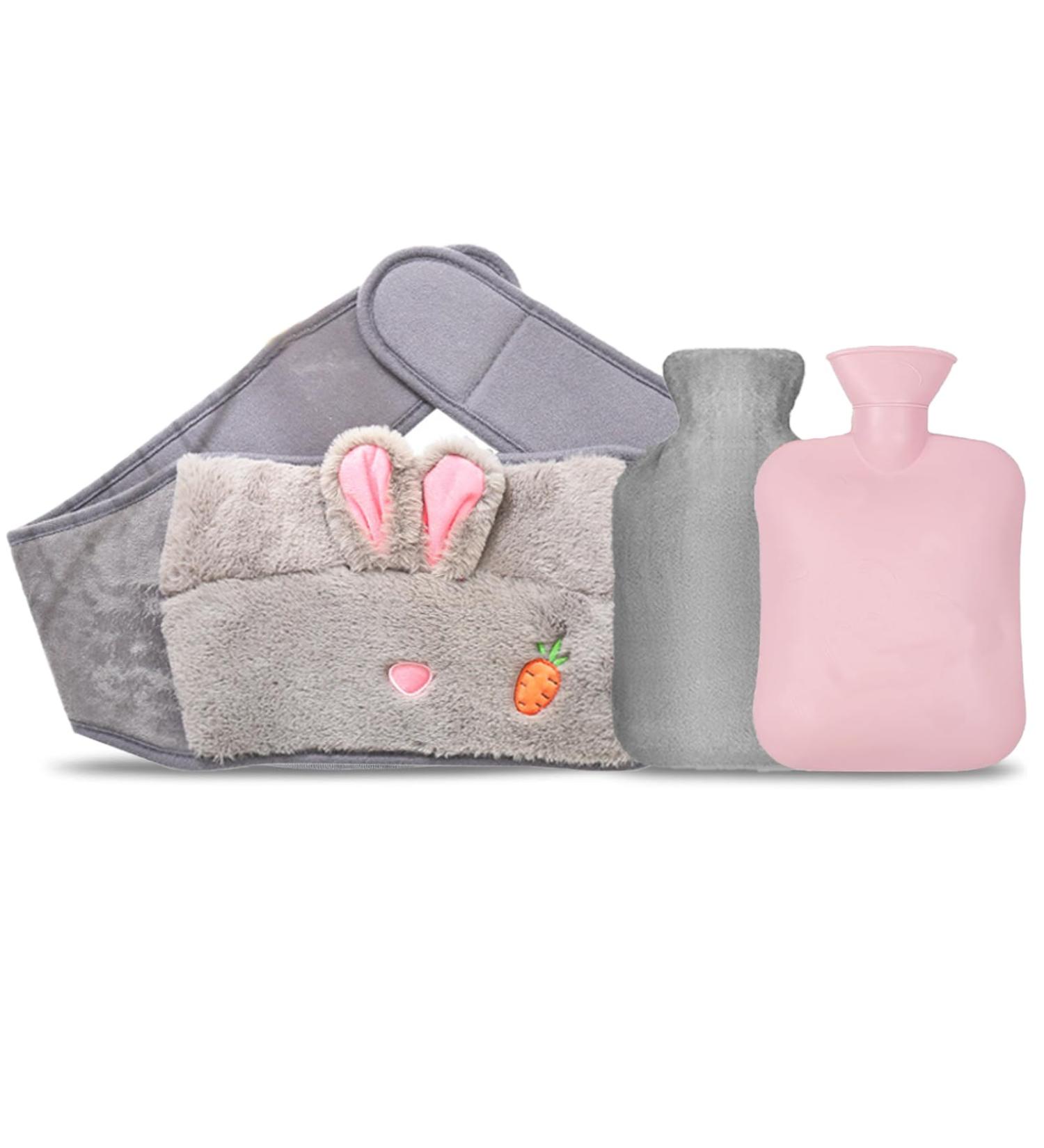 Eulapgoe Hot Water Bottle with Soft Waist Cover - 1000ml Heat Bag for Pain Relief | Ideal for Belly Back & Legs - Buy Online on GoSupps.com