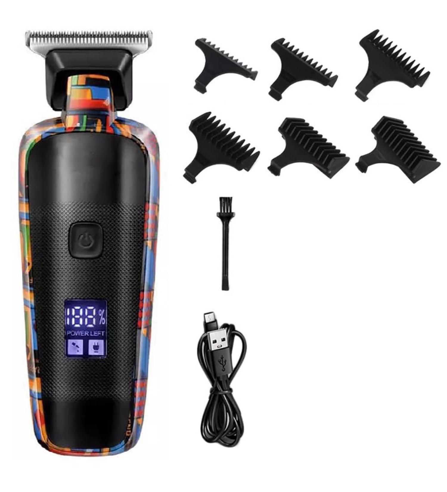 Pro Hair Clipper Multifunction Men's Professional Electric Actuator Printed Graffiti Shaving Face USB Charging Trimmer - Buy Online on GoSupps.com