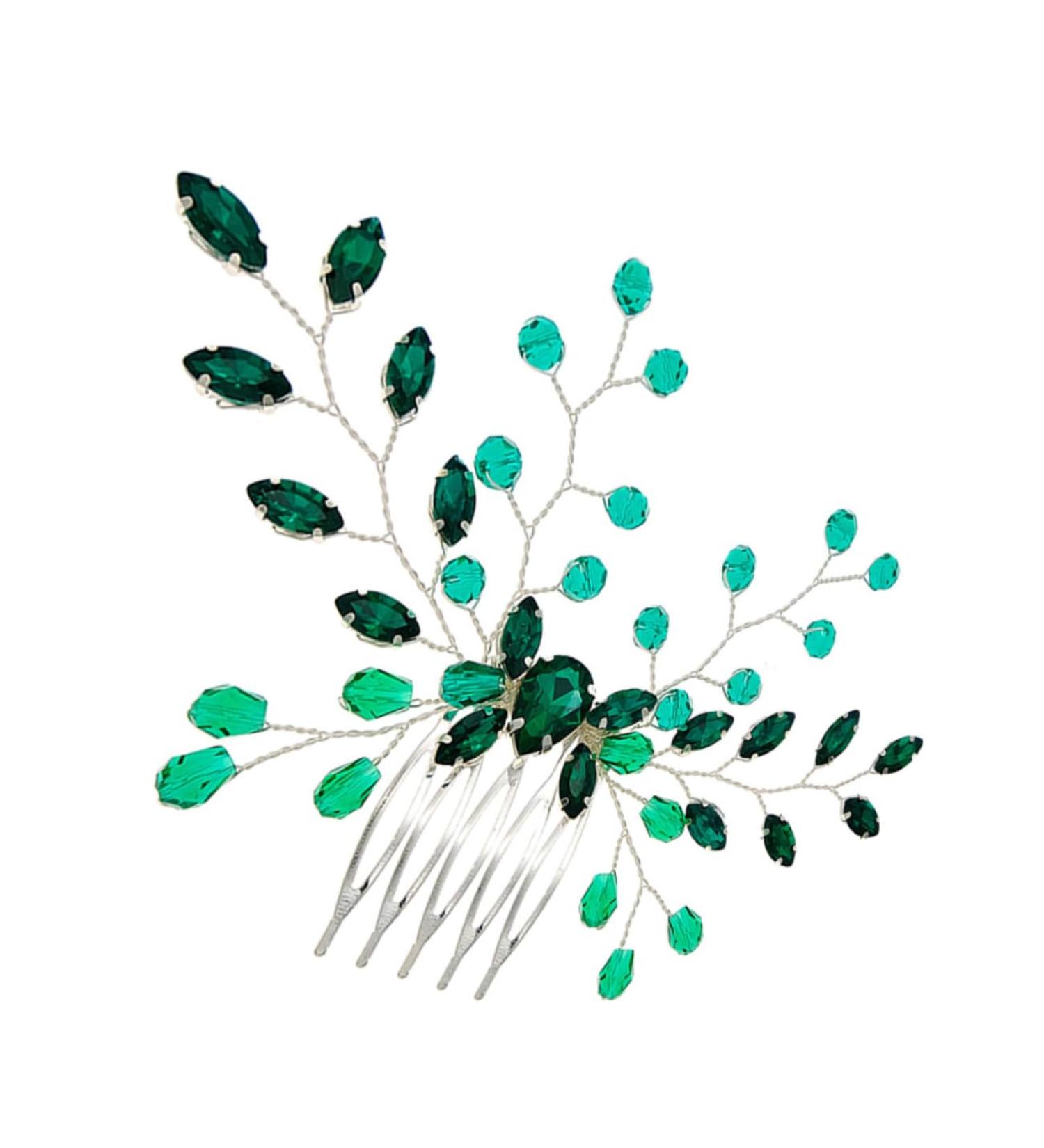 Angoily Rhinestone for Hair Rhinestone Hair Comb Green Hair Accessories Hair Gems for Women Hair Rhinestones Bride Hair Accessory Wedding Tiara Crystal Decorate Beautiful Women's - Buy Online on GoSupps.com