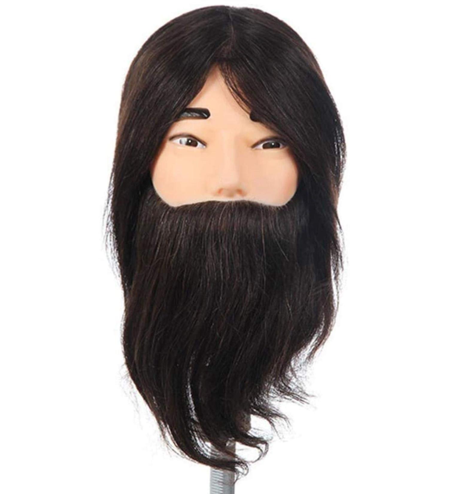 ZHJING Fashion Men's Real Hair Dummy Head for Hairdressing Training | Salon Practice & Beard Trimming - Buy Online on GoSupps.com