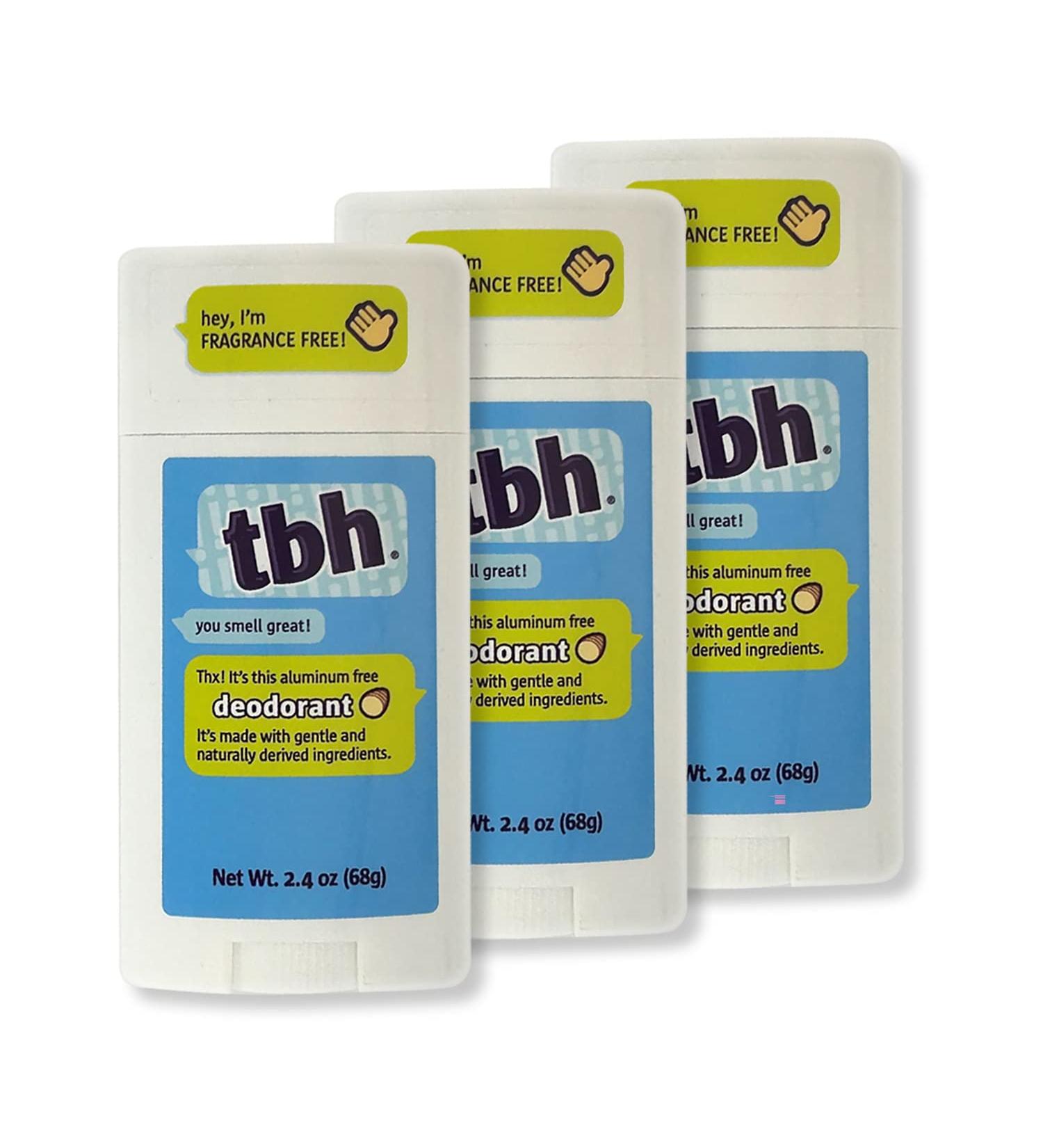 TBH Kids Unscented Deodorant - Natural Ingredients, Made in USA (3 Pack) - Buy Online on GoSupps.com