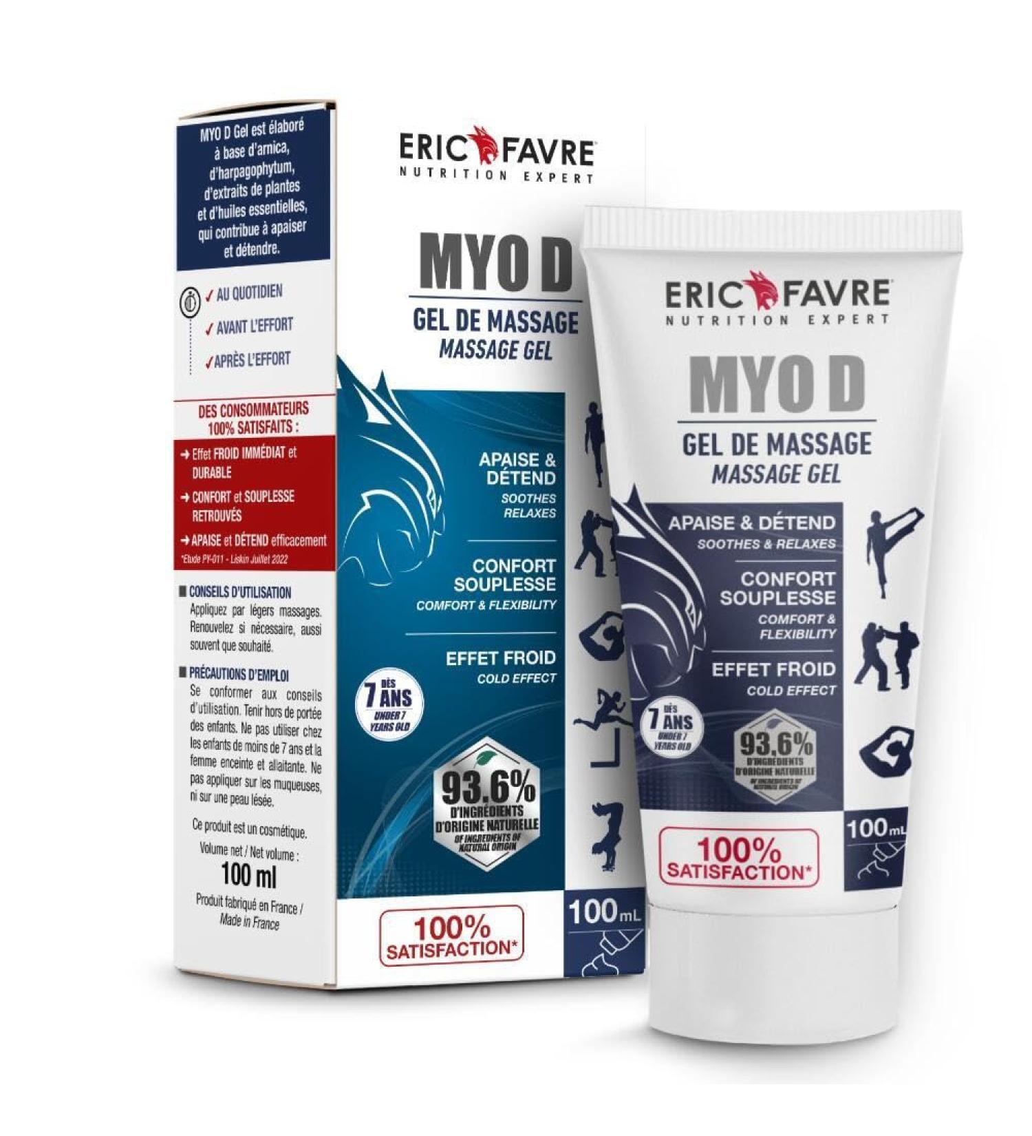 GEL DECONTRACTION MUSCULAIRE Myo D - Arnica Huiles Essentielles - Apaise Muscles Articulations et Tendons - Dos Mollets Cuisses - Gel de 100ml - Eric Favre 100 ml (Lot de 1) - Buy Online on GoSupps.com