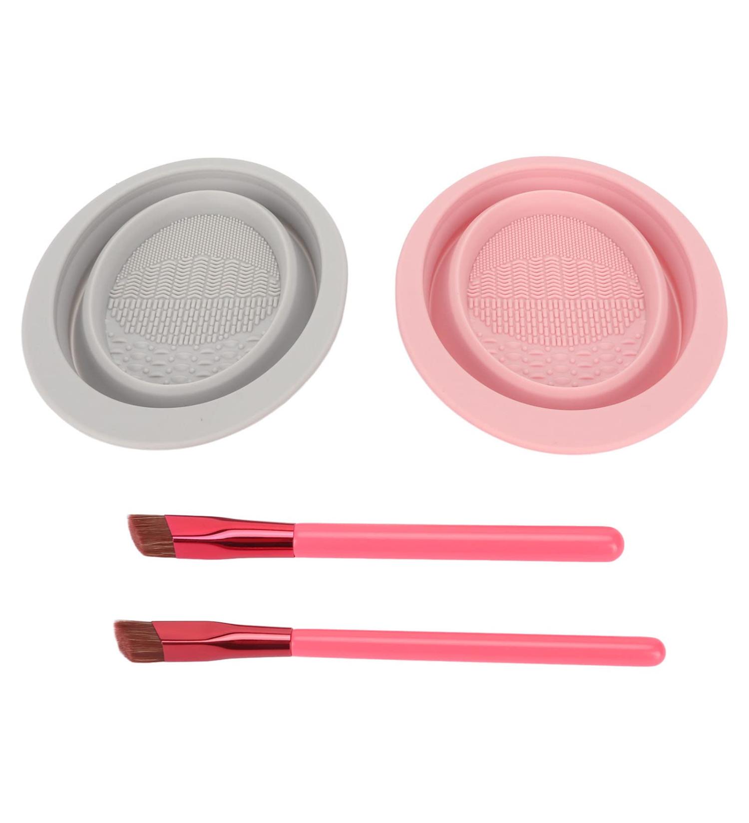 Zetiling Angled Eyebrow Brush Cleaning Bowl Mat - Portable Silicone Makeup Brush Cleaner Foldable & Multifunctional for Perfect Eyebrow Care - Buy Online on GoSupps.com