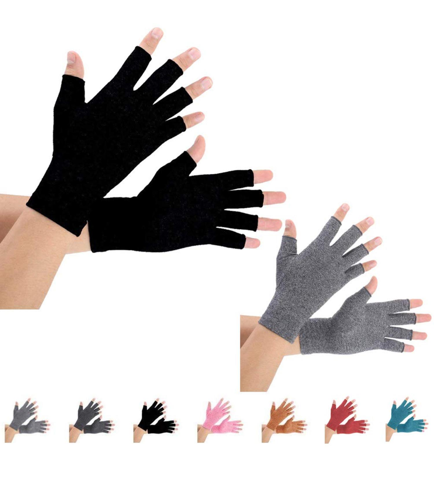 Brace Master Arthritis Gloves - Compression & Warmth for Joint Pain Relief | 2 Pairs - Pure Black & Gray - Buy Online on GoSupps.com