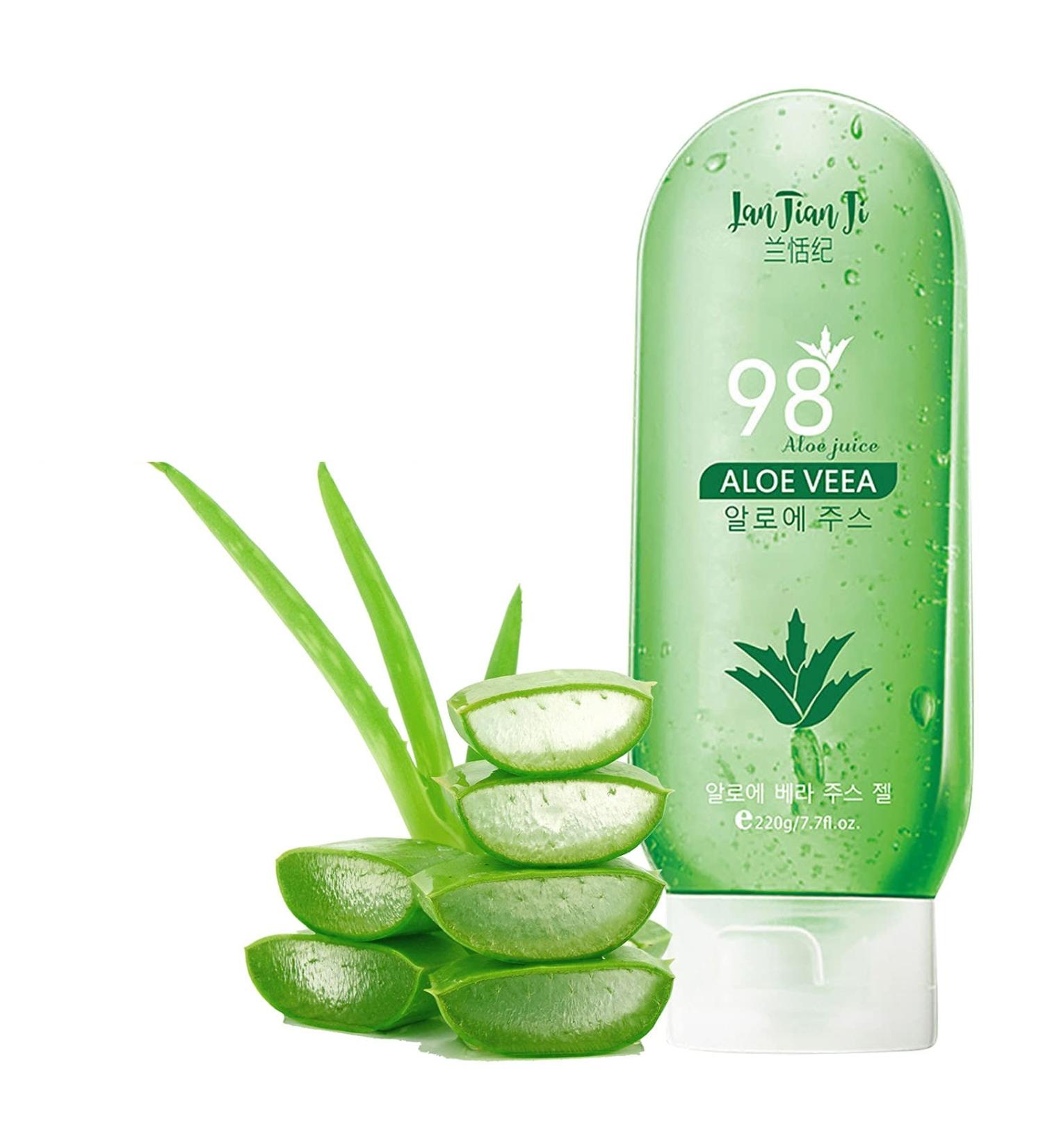 220 ml Organic Aloe Vera Gel - Care for Sunburn Repair Scars Natural Moisturizing Cream Moisturizing for Face Body Hair Soothing and Anti-inflammatory. - Buy Online on GoSupps.com