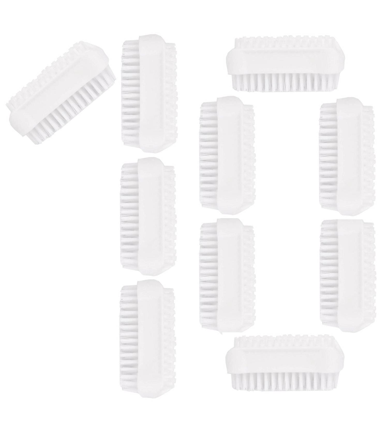 Parsa Beauty Double-Sided Hand & Nail Brush Set - 10 White Brushes for Bathroom Toilet Sink & Workshop Cleaning - Buy Online on GoSupps.com