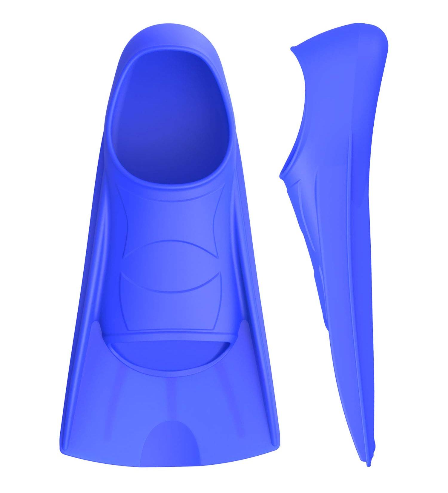 Gintenco Navy Blue Swim Fins - Training Fins for Snorkeling, Swimming, Diving - Comfortable Flippers for Adults, Kids - Includes Travel Bag - Size M (Kids 4-4.5 US/Women 5.5-7) - Buy Online on GoSupps.com