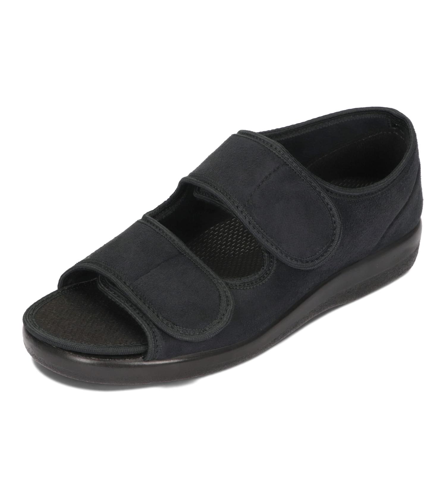Buy Ortomed Open Orthopedic Shoes for Men & Women - Adjustable Width Sandals with Velcro & Orthopedic Insoles | EU Sizes 36-46 Black - Buy Online on GoSupps.com