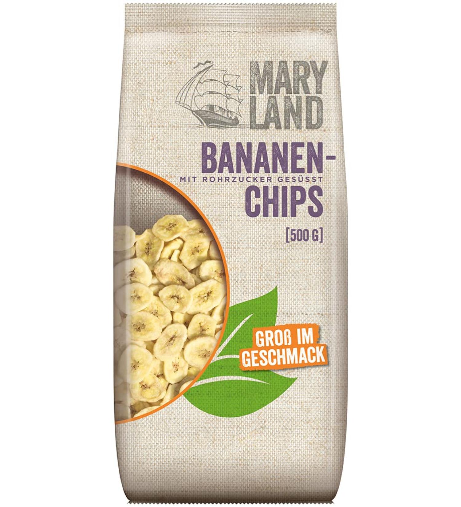  Maryland Maryland 500g Pack of Dried and Toasted Banana Chips - Fruity and Crunchy Snack Perfect for Vegan Snacks (1 x 500g) - Buy Online on GoSupps.com