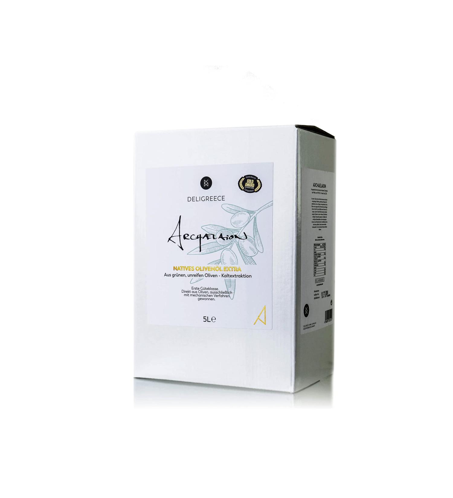 Deligreece ARCHAELAION Limited Extra Virgin Olive Oil Unripe Koroneiki Olives | Unfiltered 5L Canister for Premium Quality - Buy Online on GoSupps.com