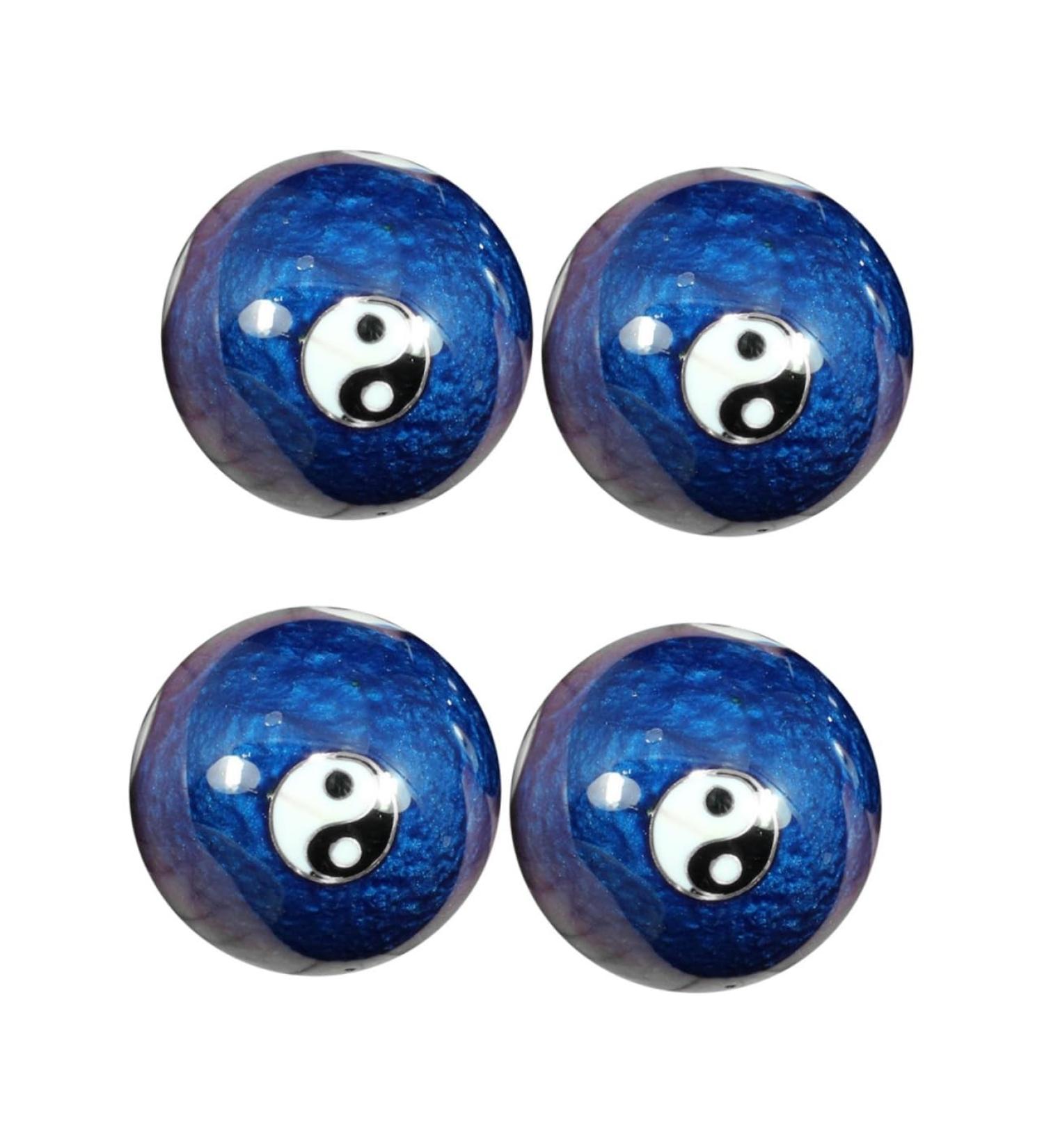 Lurrose Blue Enamel Gymnastics & Hand Massage Balls - Traditional Chinese Baoding Fitness Handballs - Buy Online on GoSupps.com