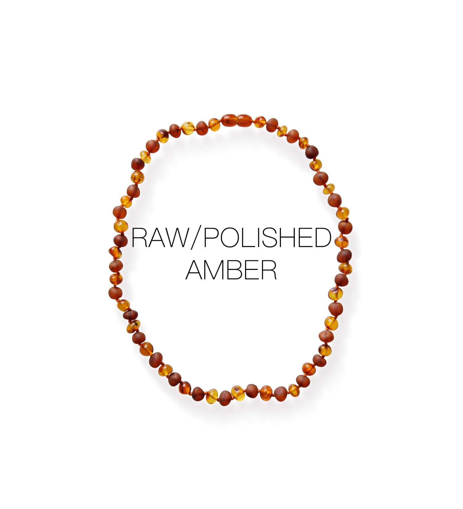 Certified Genuine Raw/Polished Mix Baltic Amber Necklace - Cognac Color | 12.5 Inches Baroque Style | Pack of 1 - Buy Online on GoSupps.com