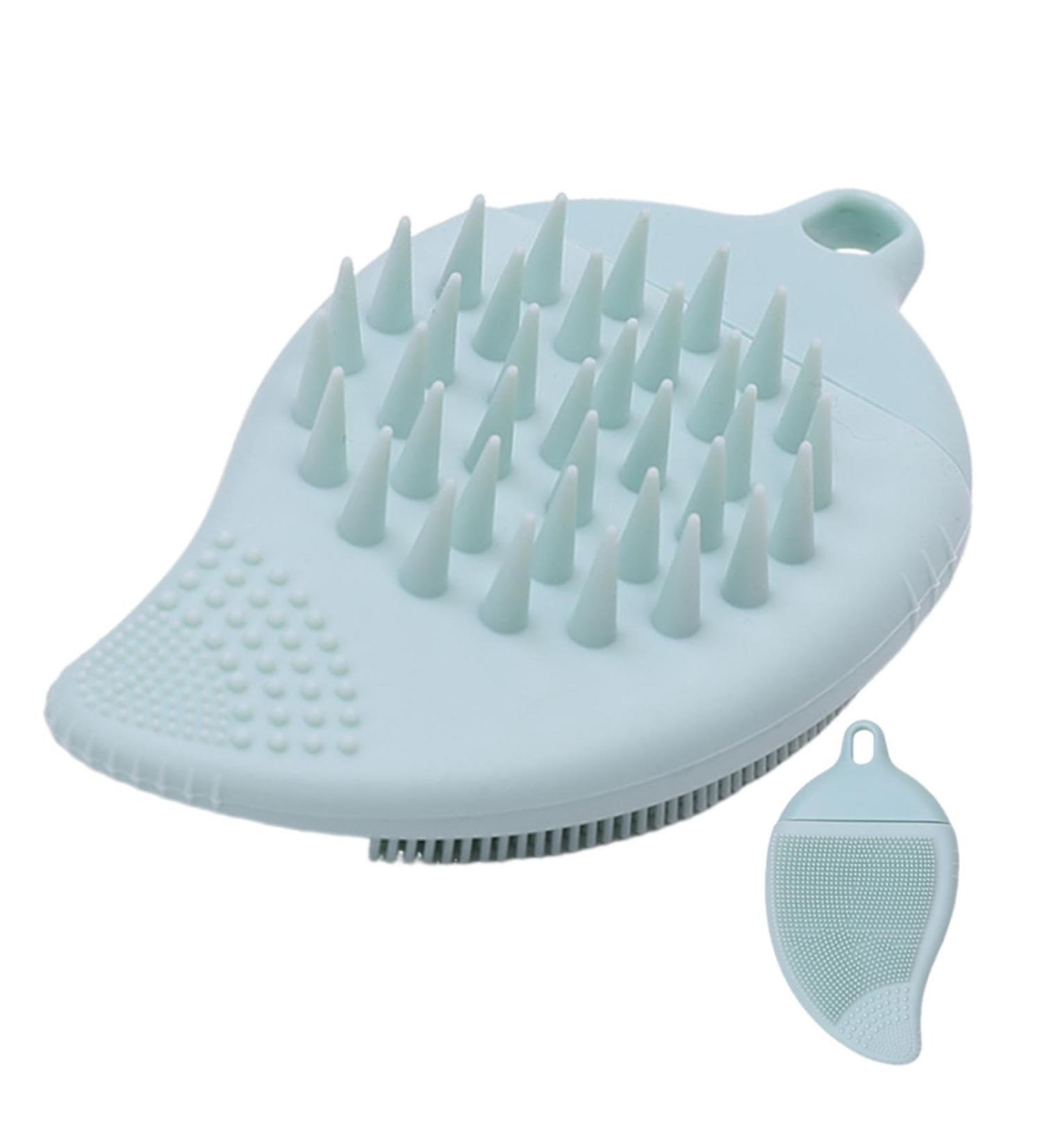 Silicone Face Scrubber Double Side Soft Silicone Facial Cleansing Brush - Multi-Use Skin Care Face Brushes Manual Hair Scrubber for Women and Men Gray Green - Buy Online on GoSupps.com