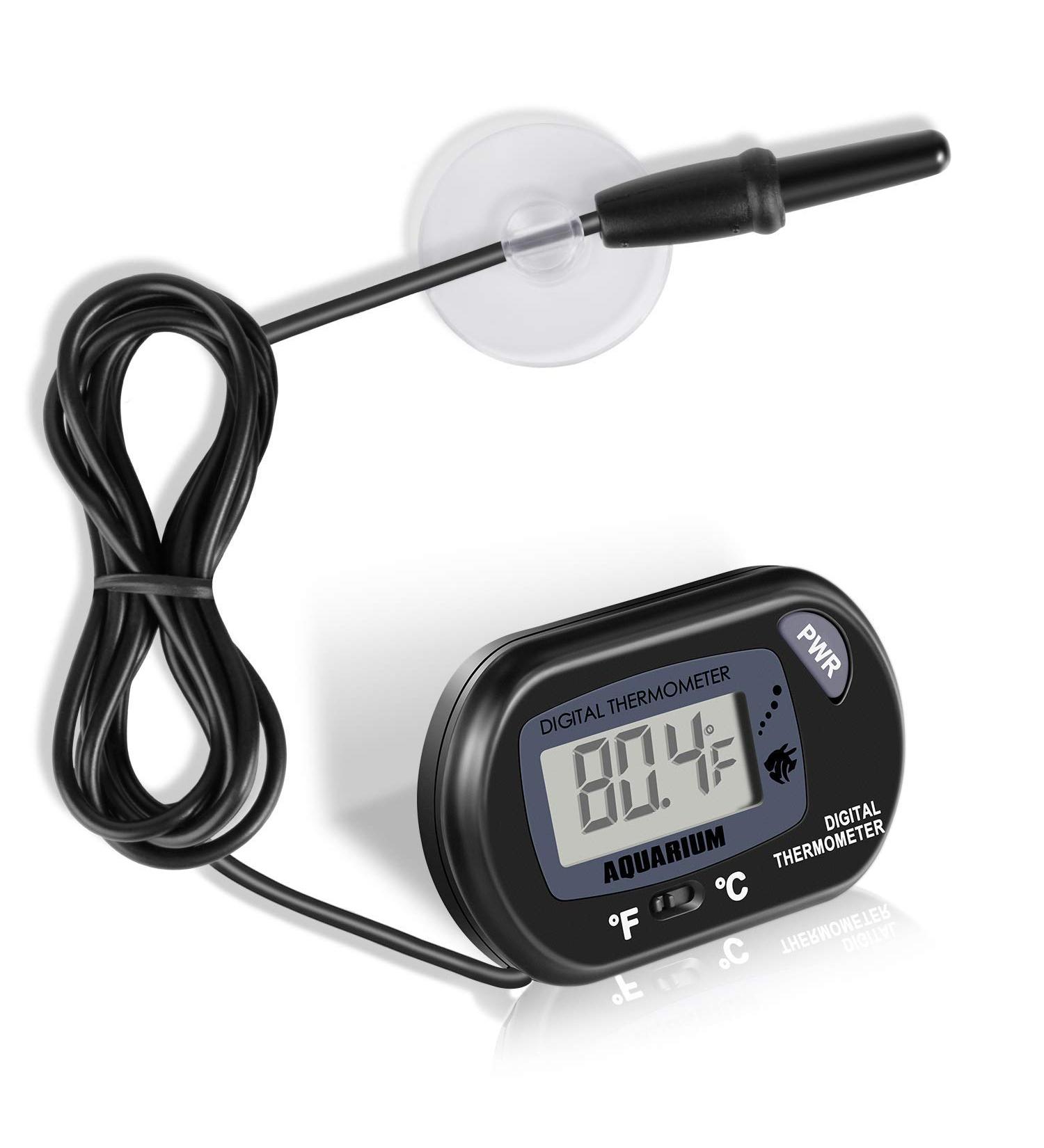 Neptonion Aquarium Thermometer - LCD Digital Fish Tank Temperature Monitor with Suction Cup for Reptiles - Buy Online on GoSupps.com
