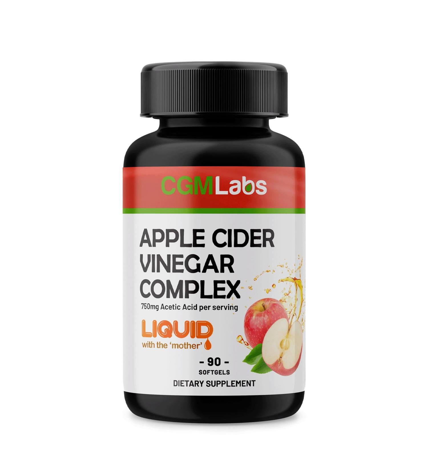 Apple Cider Vinegar Softgels - Weight Control Detox & Digestion - High Bioavailability Formula by CGM Labs (90 Count) - International Shipping Available - Buy Online on GoSupps.com