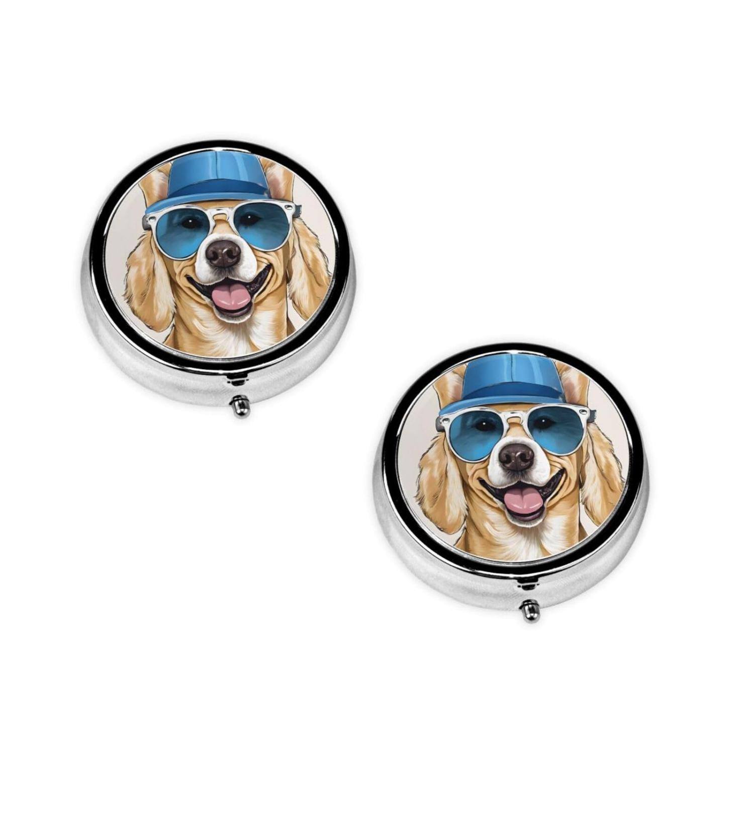 Buy Cute French Bulldog Mini Round Pill Box - 3 Compartment Travel Pill Organizer | Portable Medicine Case for Home & Office - Buy Online on GoSupps.com