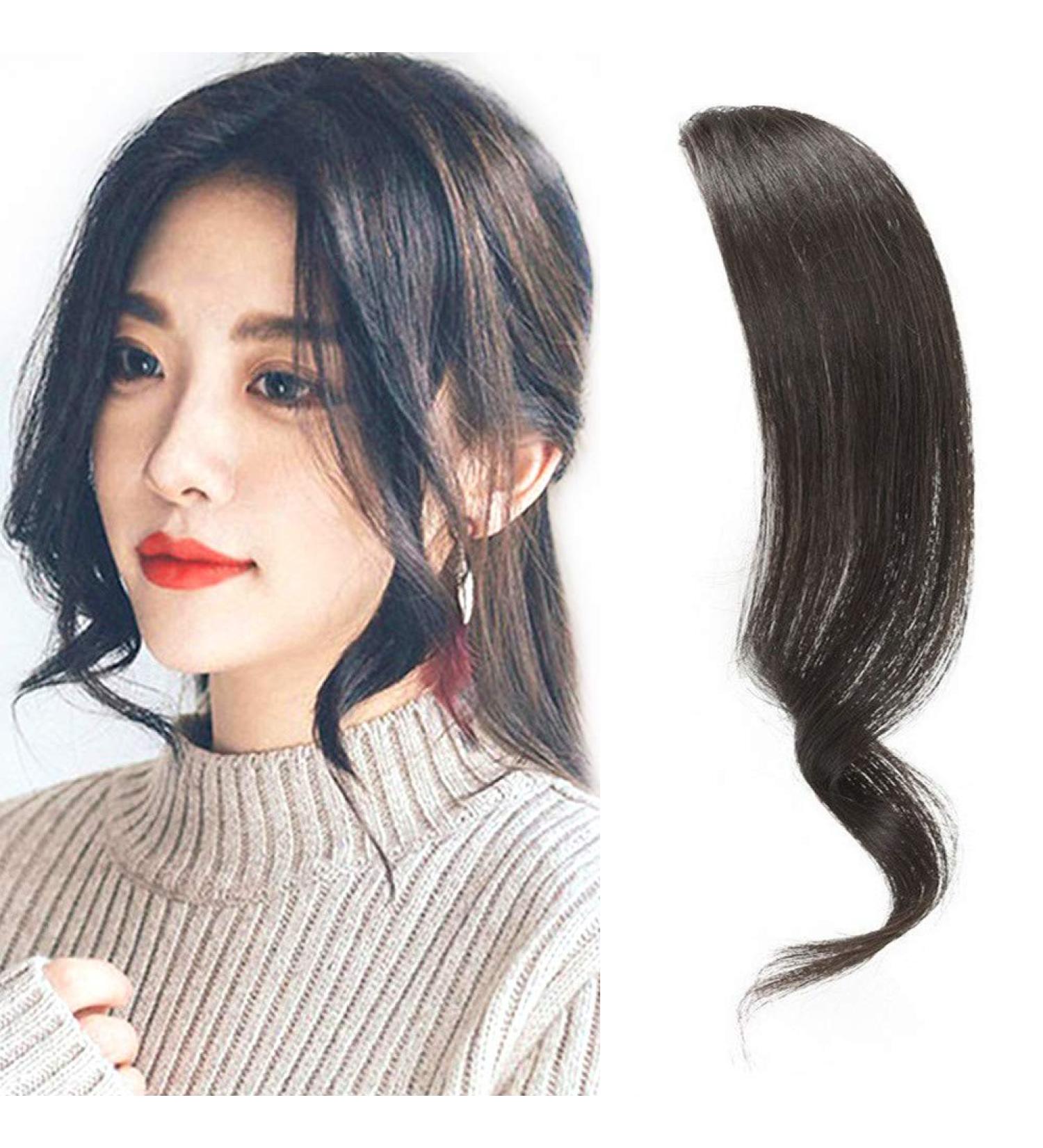 Dsoar 2PCS Wave Side Bang Clip in Bangs - Natural Black Human Hair Fringe Extensions - Buy Online on GoSupps.com