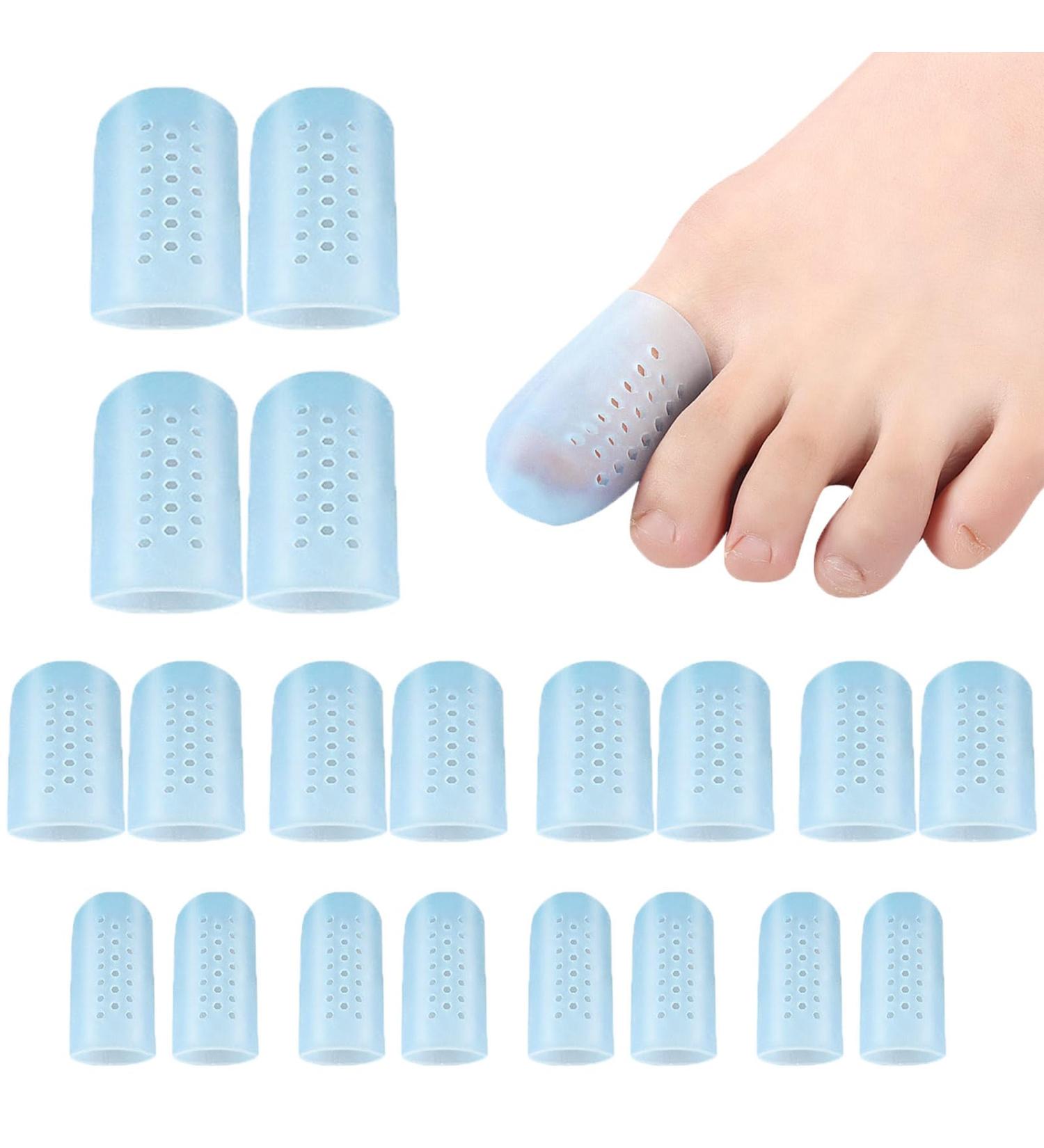 Toe Protectors for Women & Men - 20 Gel Toe Caps for Pain Relief Blister & Hammer Toe Protection | Airflow Orifice Design - Buy Online on GoSupps.com