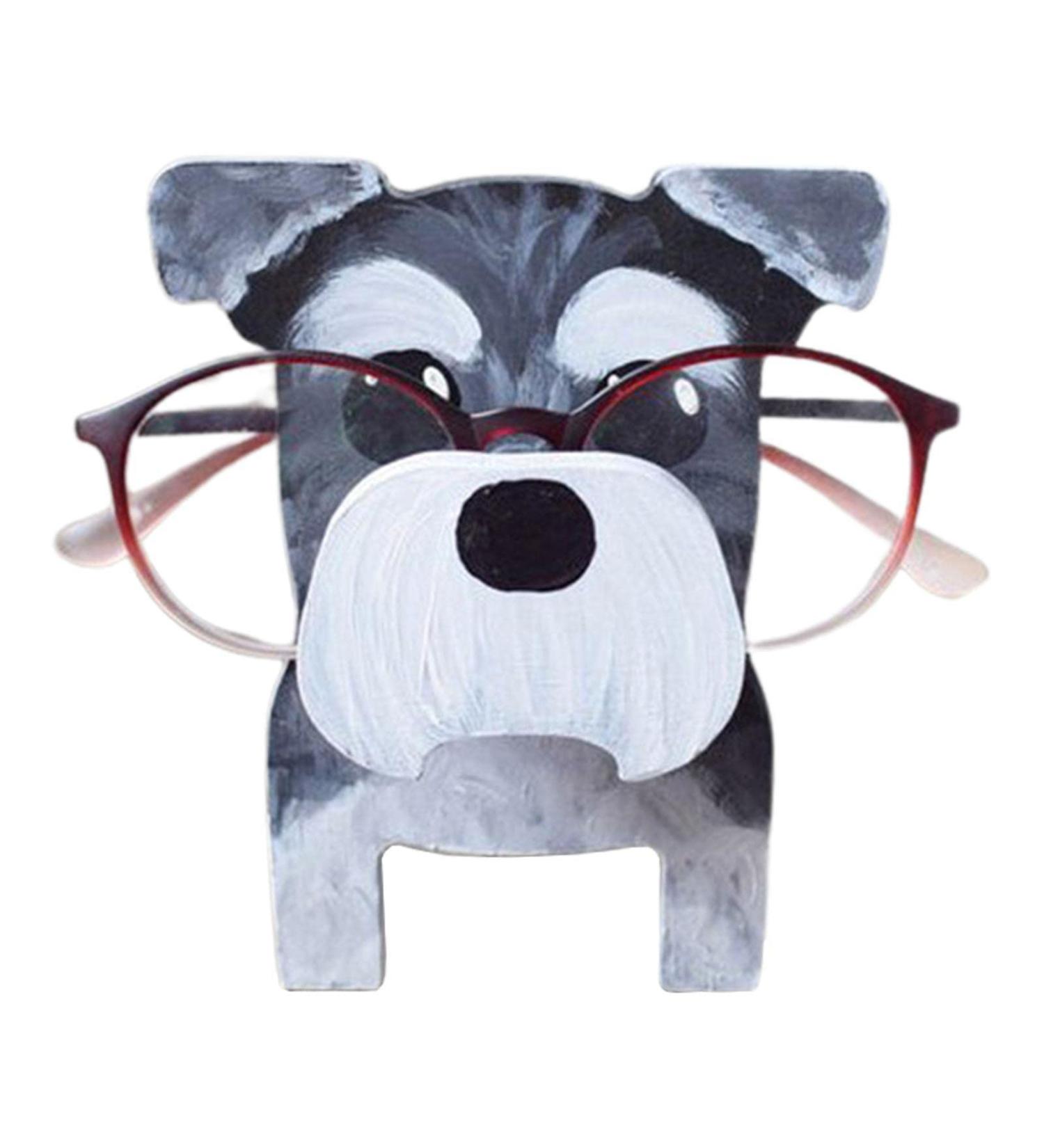 Unique Schnauzer Wooden Eyeglass Stand | Stylish Eyeglass Holder for Men & Women | Ideal Gift for Animal Lovers - Buy Online on GoSupps.com