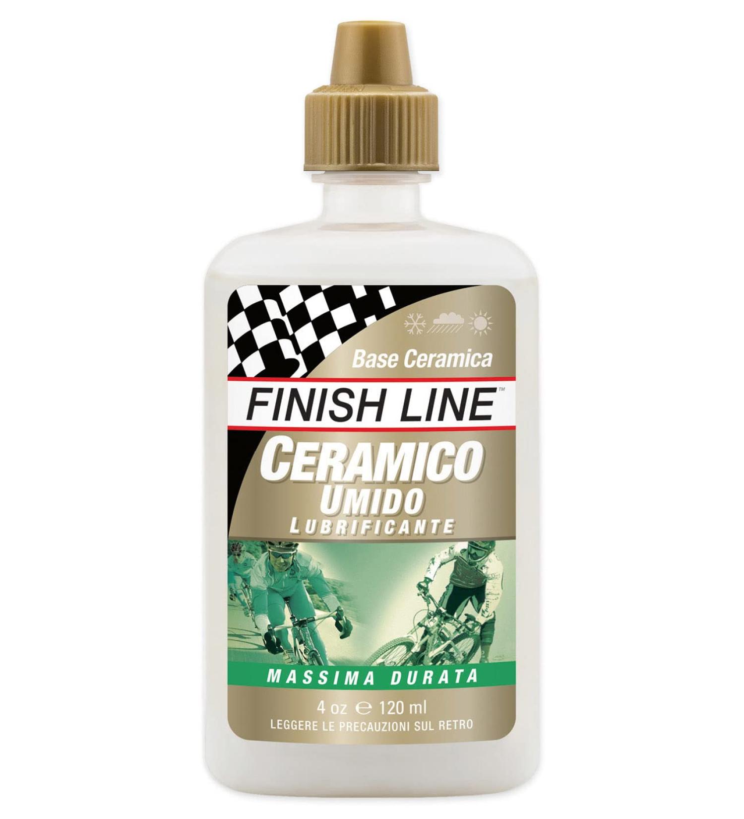 Finish Line Ceramic WET Bike Chain Lube 4oz - Long-Lasting Drip Squeeze Bottle - Buy Online on GoSupps.com