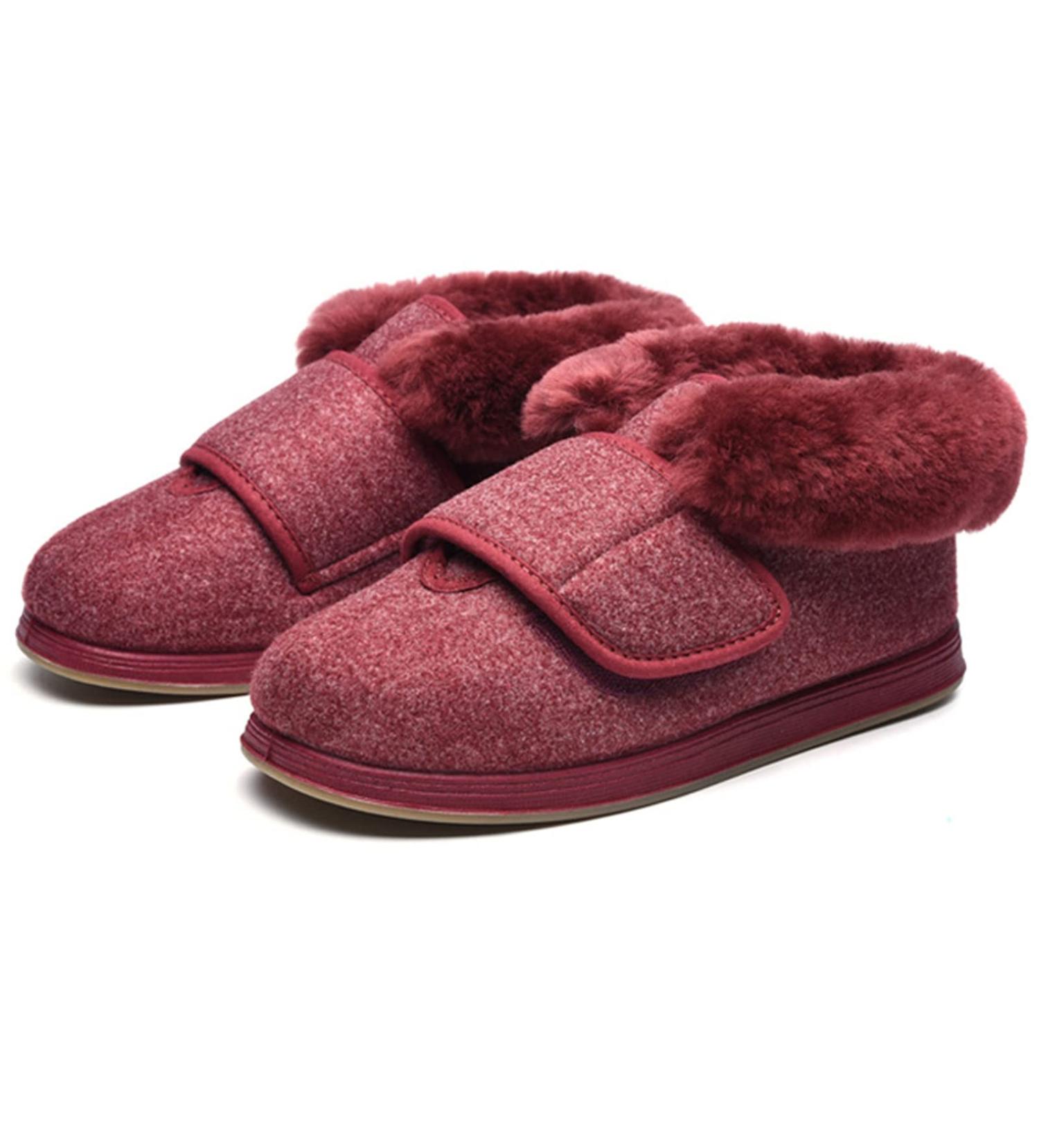 DXDUI Elderly Diabetic Shoes - Pink, Size 35 | Wide Fit, Fully Open, Multi-Functional Health Shoes for Winter Warmth at Home & Outdoors - Buy Online on GoSupps.com