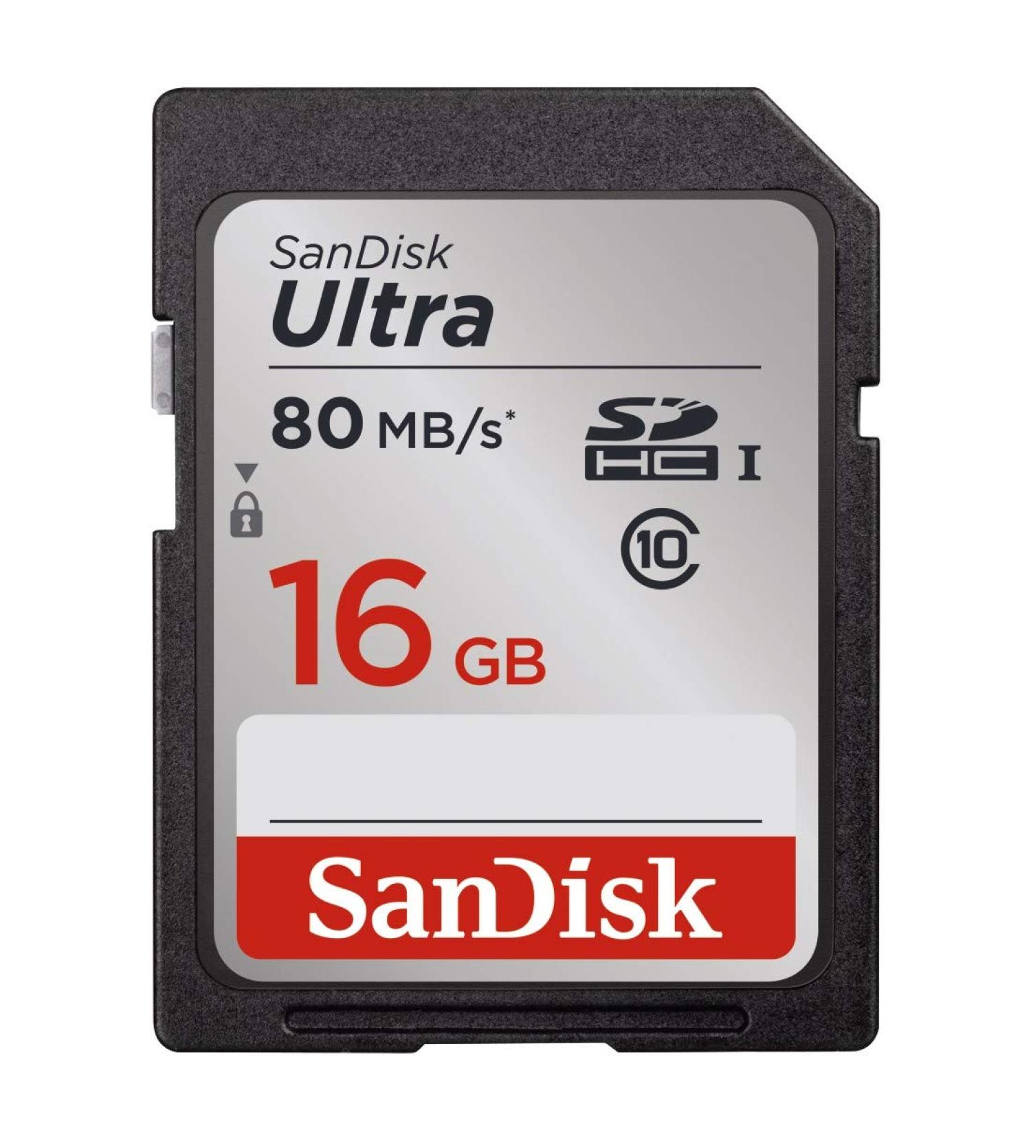 SanDisk Ultra 16GB Class 10 SDHC Memory Card - 80MB/s Speed - Buy Online on GoSupps.com