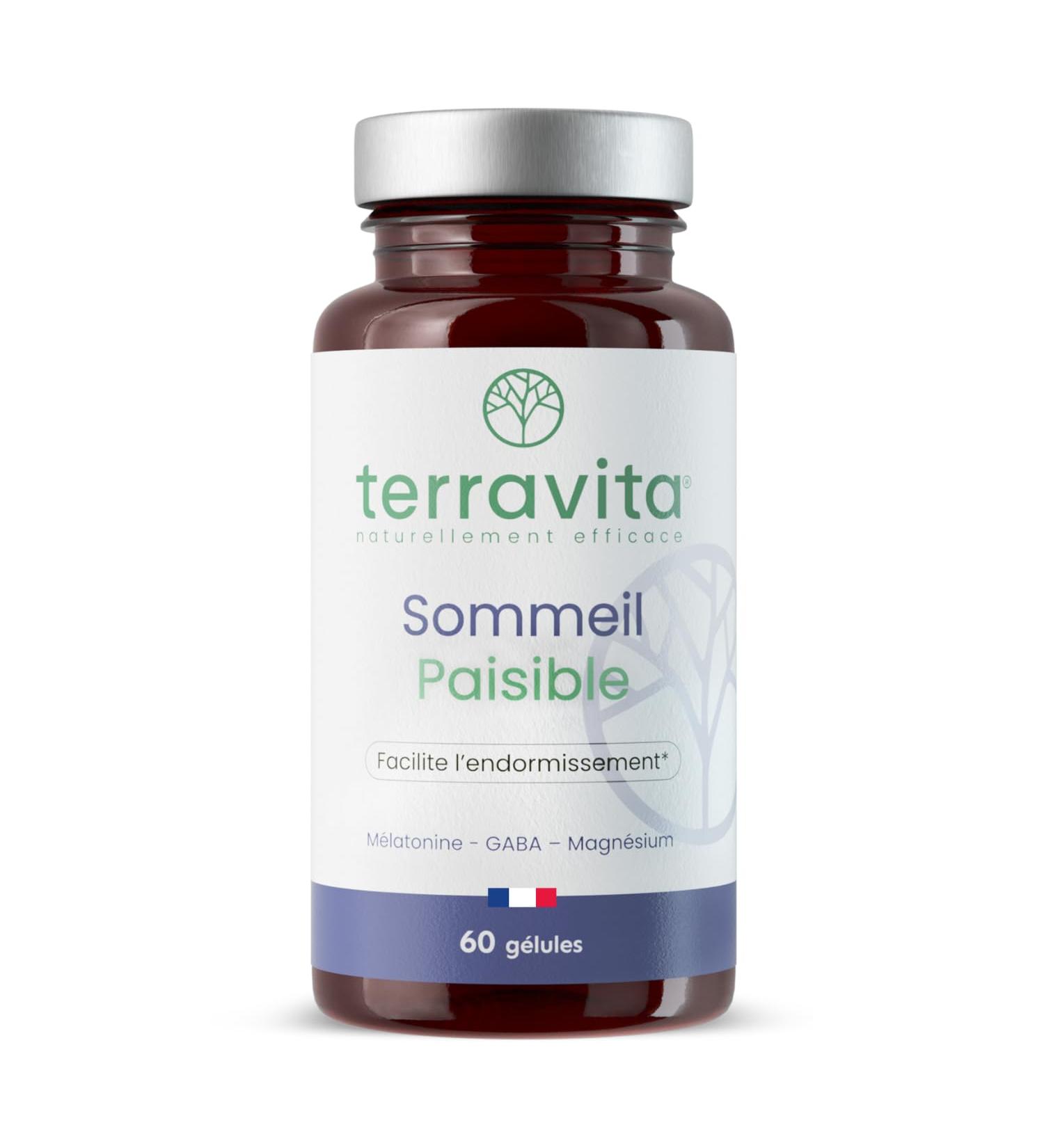 SOMMEIL PAISIBLE | M latonine 1 9mg + GABA + Magn sium Bisglycinate | Endormissement Rapide et Sommeil R parateur | 60 G lules V g tales | Made in France | Terravita - Buy Online on GoSupps.com