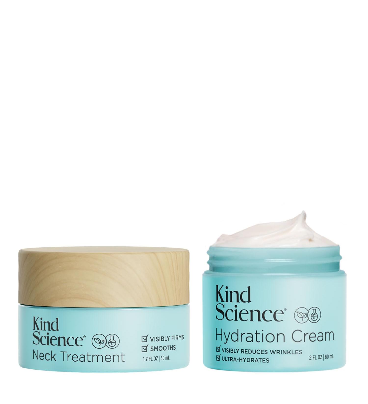Kind Science by Ellen DeGeneres Face & Neck Duo - Anti-Aging Skin Care Set with Hydration Cream & Firming Neck Treatment | Reduce Wrinkles & Tighten Skin - Buy Online on GoSupps.com
