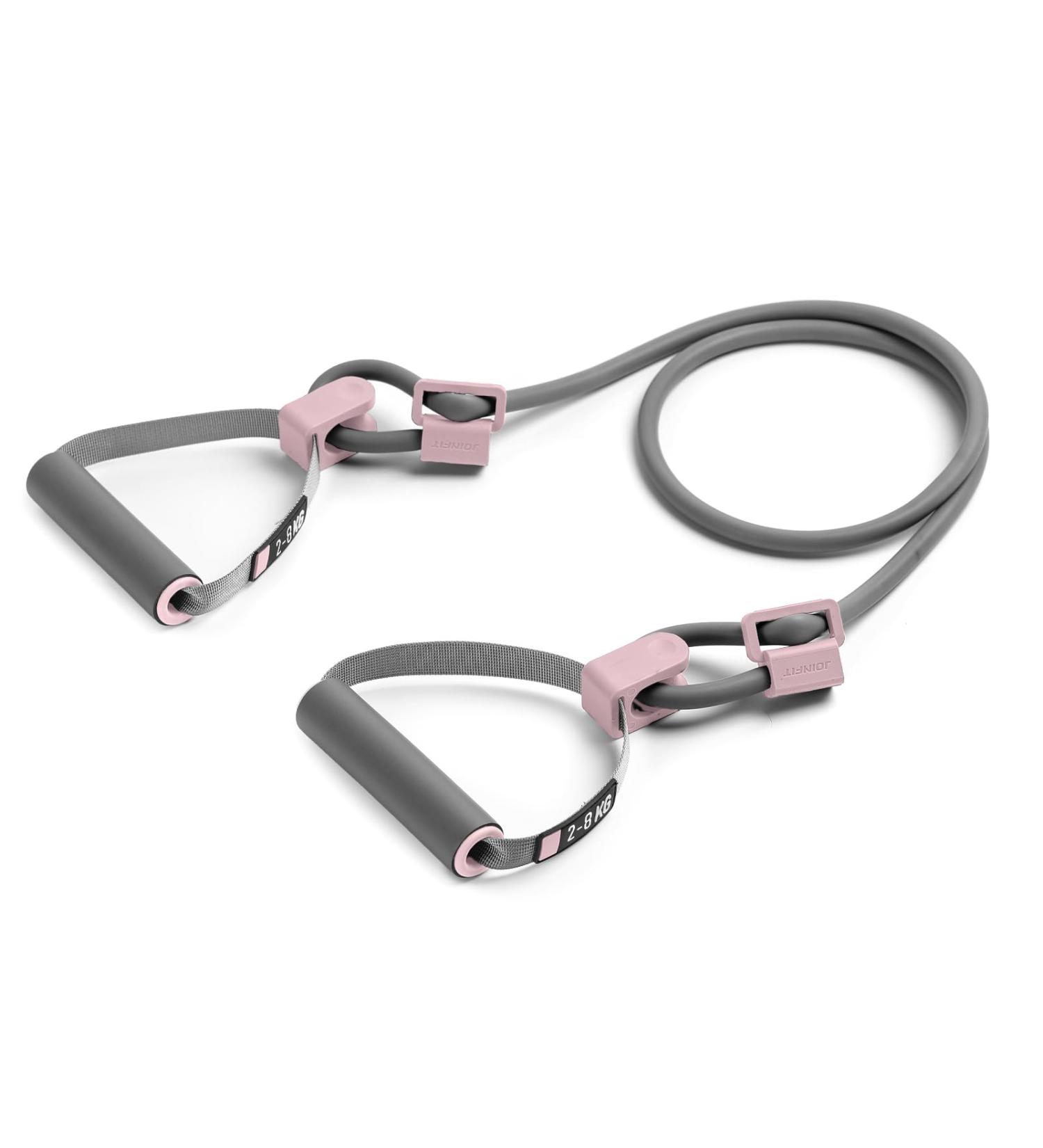 Adjustable Resistance Bands with Handles - 4-16 LB for Therapy & Workouts | Pastel Pink Exercise Bands for Men & Women - Buy Online on GoSupps.com
