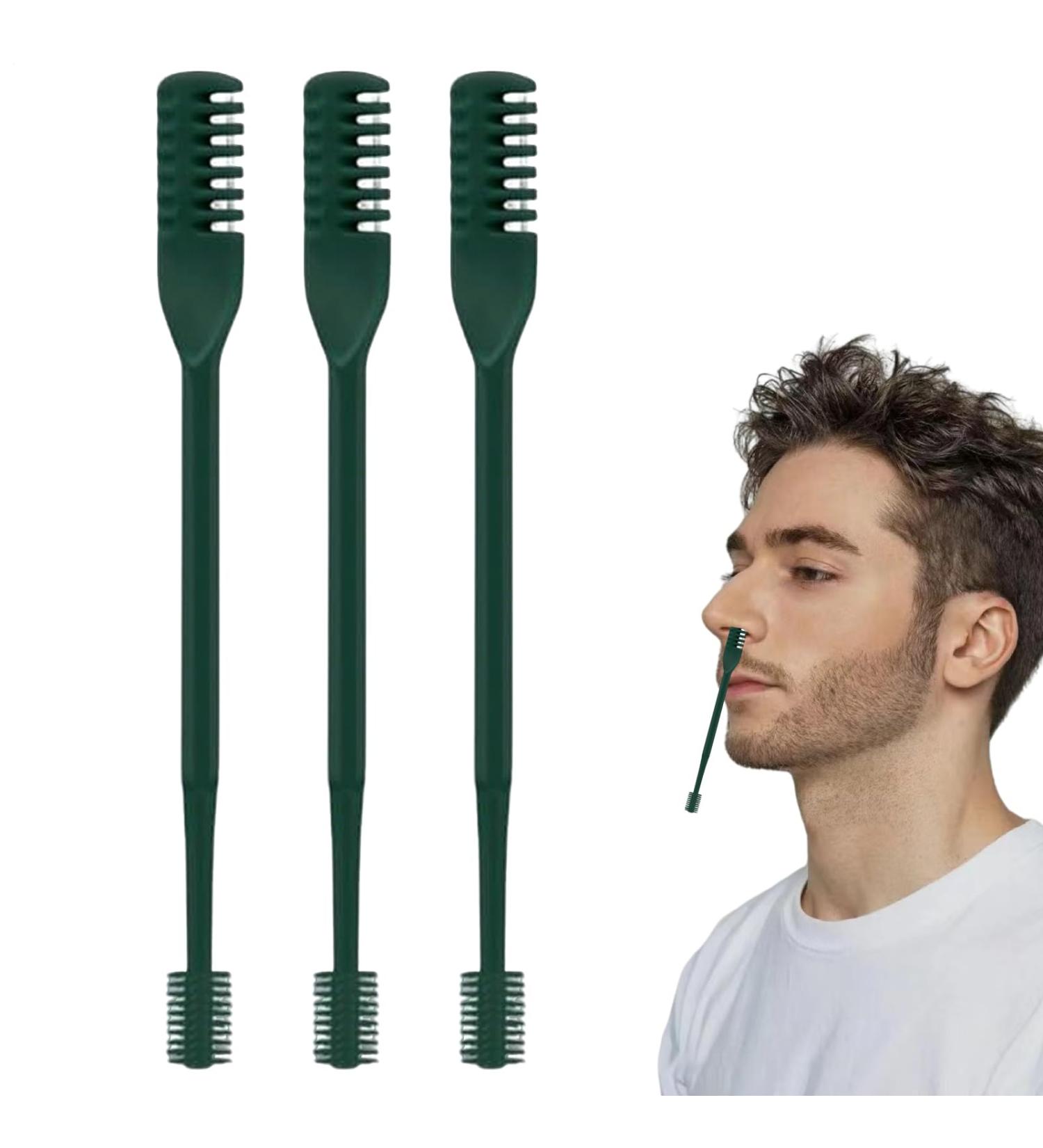 Nose Hair Trimmer Double Head Set of 3 Trimmers Portable 360 Degree Rotatable for Shaving and Body Care for Men and Women Dark Green - Buy Online on GoSupps.com