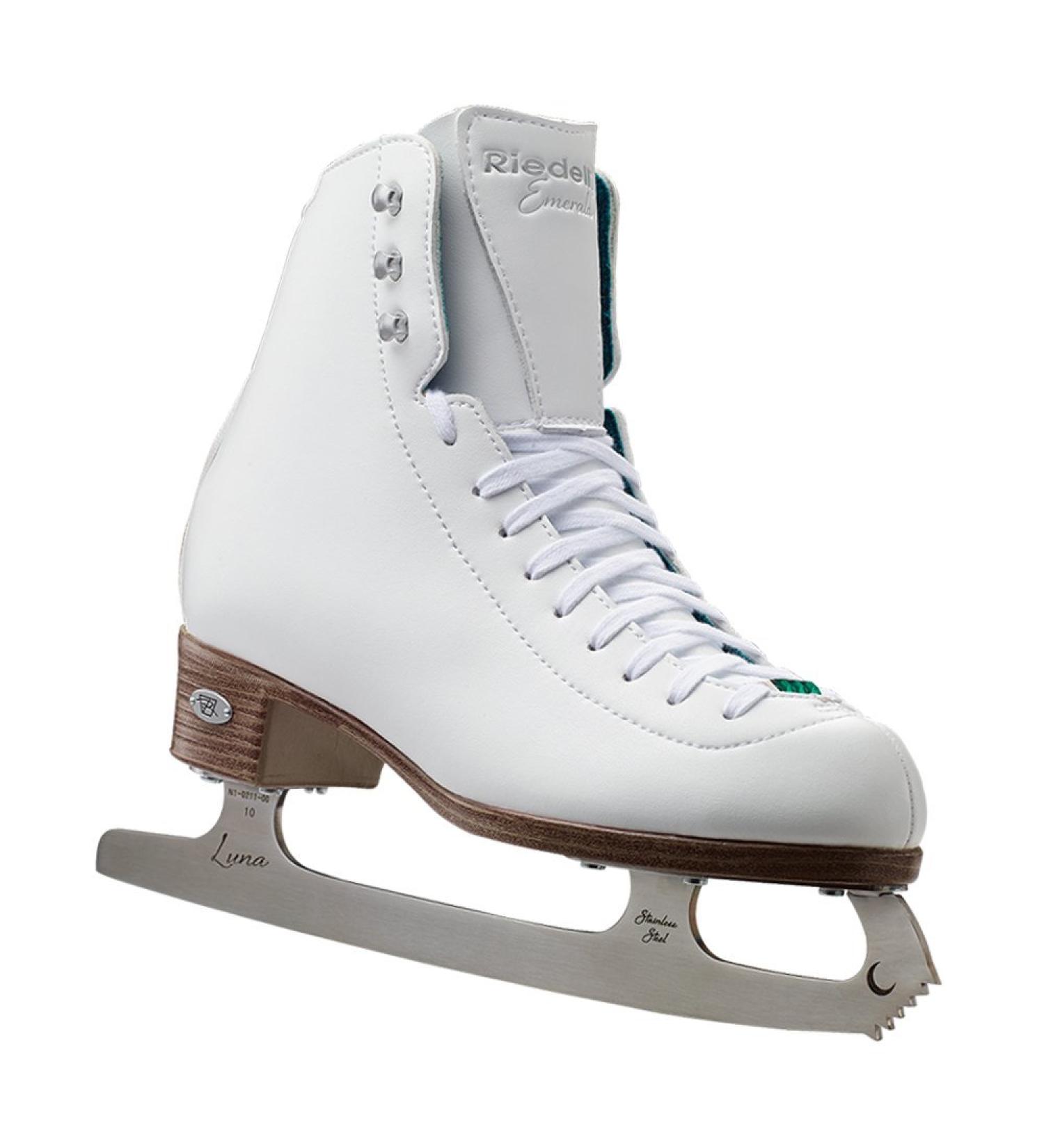 Riedell Skates 19 Emerald Jr. Youth Figure Ice Skates - Size 3.5 Junior White - Buy Online on GoSupps.com