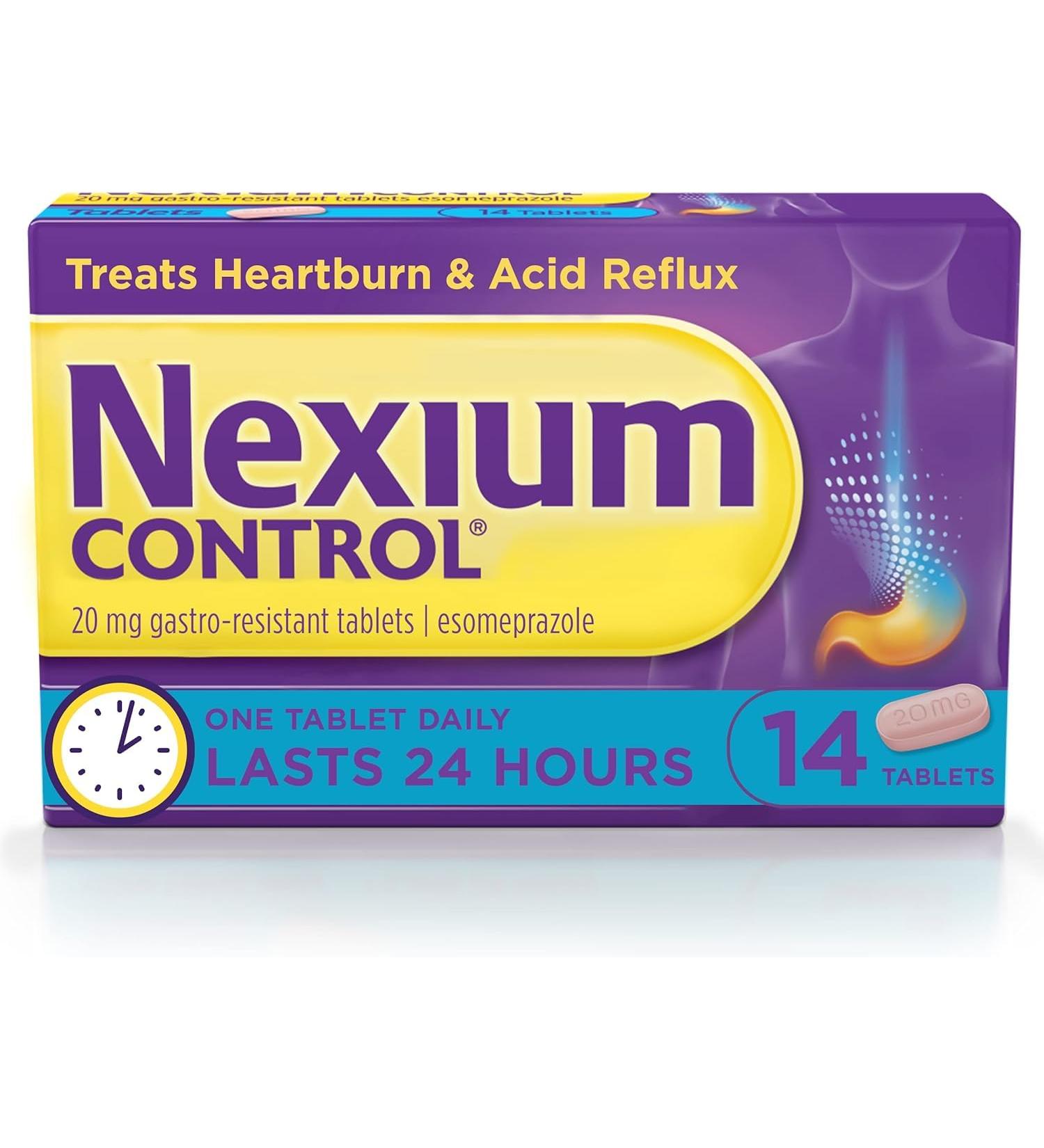 Nexium Control 20mg Tablets | 14 Tablets | Relief for Heartburn & Acid Reflux - Buy Online on GoSupps.com