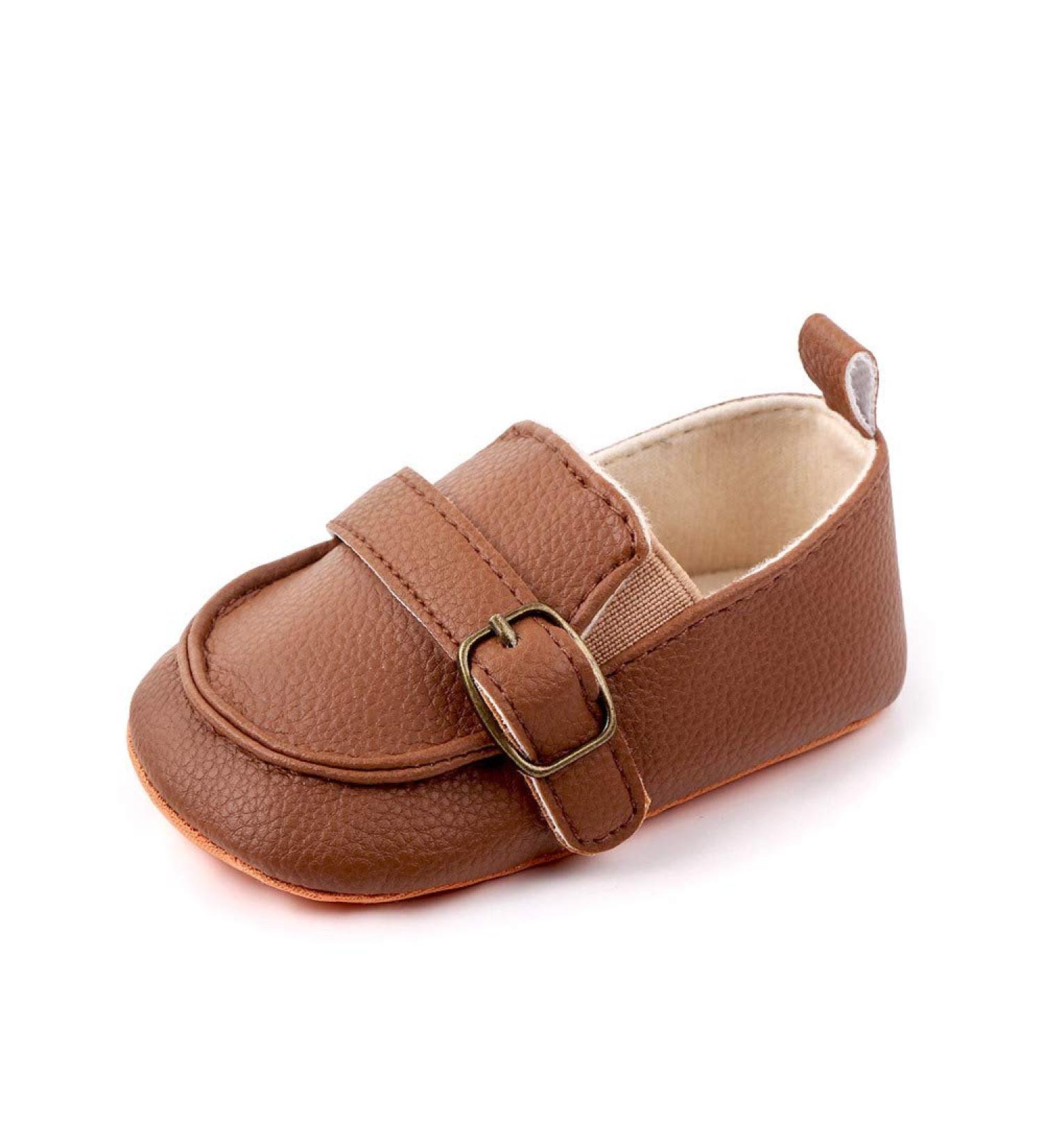 MASOCIO Baby Boys Moccasin Shoes | Soft Sole Anti-Slip Casual Flats | 12-18 Months Brown - Buy Online on GoSupps.com