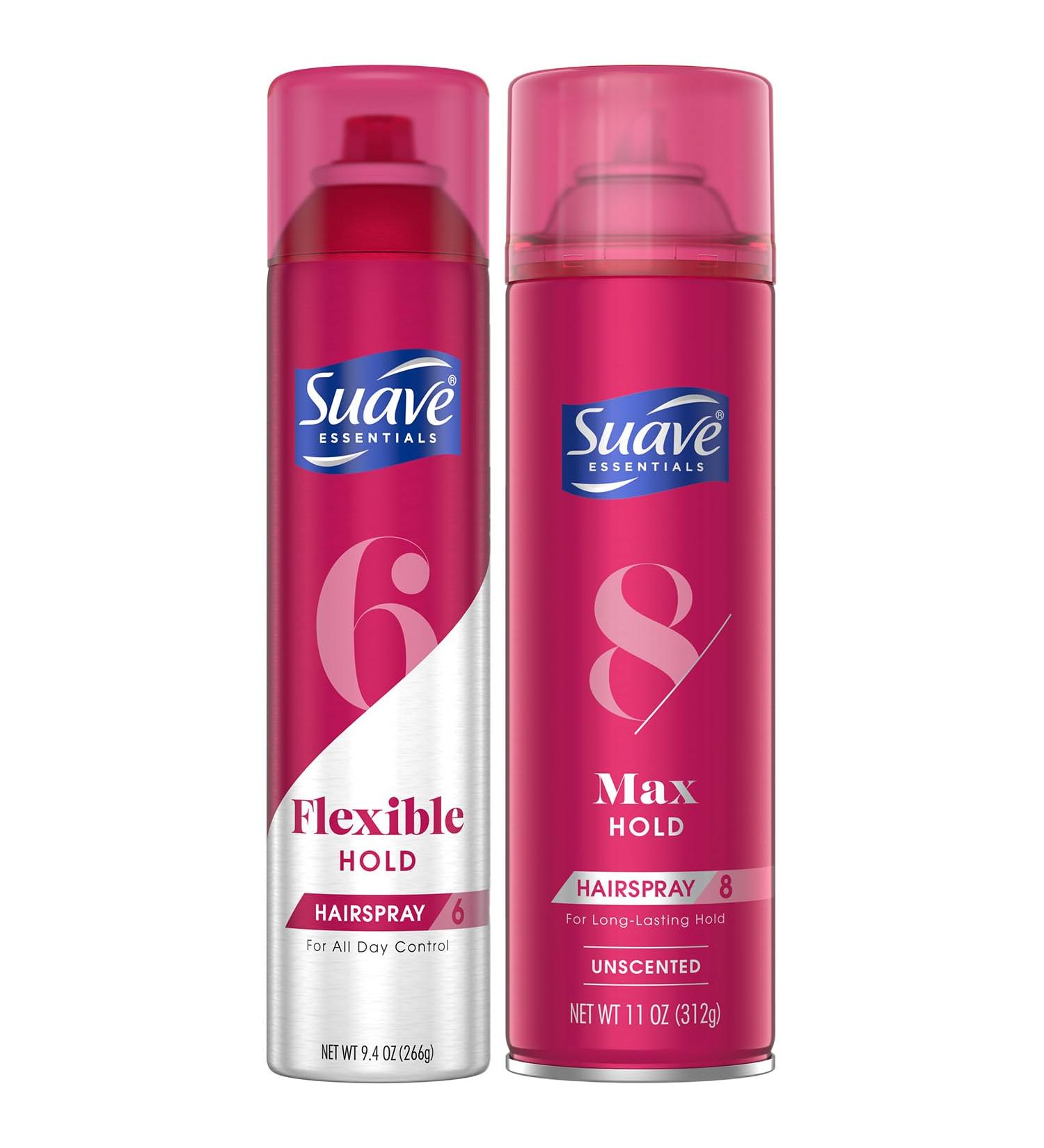 Suave Hairspray for Women Variety 2-Pack Flex Control Scented + Max Hold Unscented Hair Spray for Fine Hair Wavy Sleek Curly Hair Styling - Buy Online on GoSupps.com